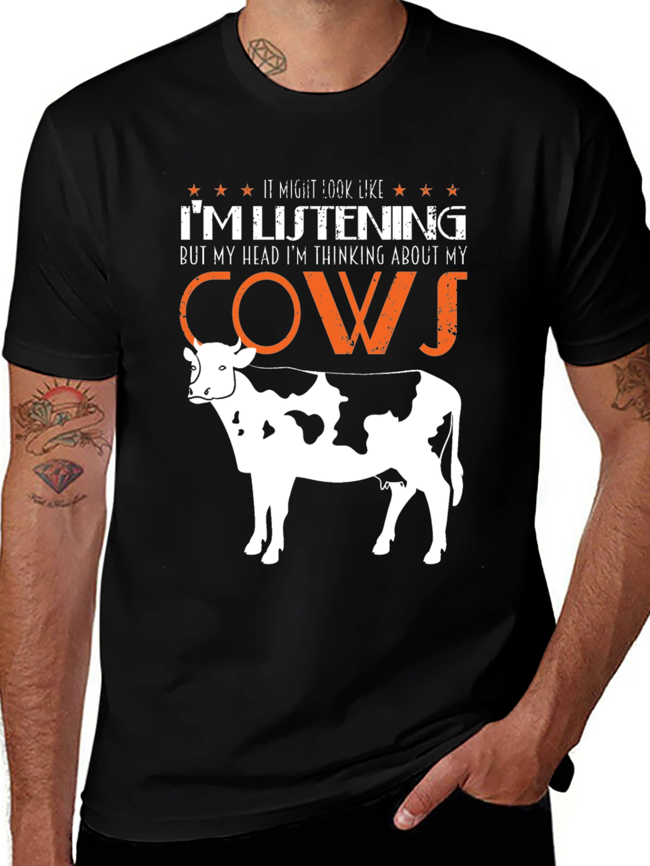 Variant 18 of Thinking About Cows Graphic Tee