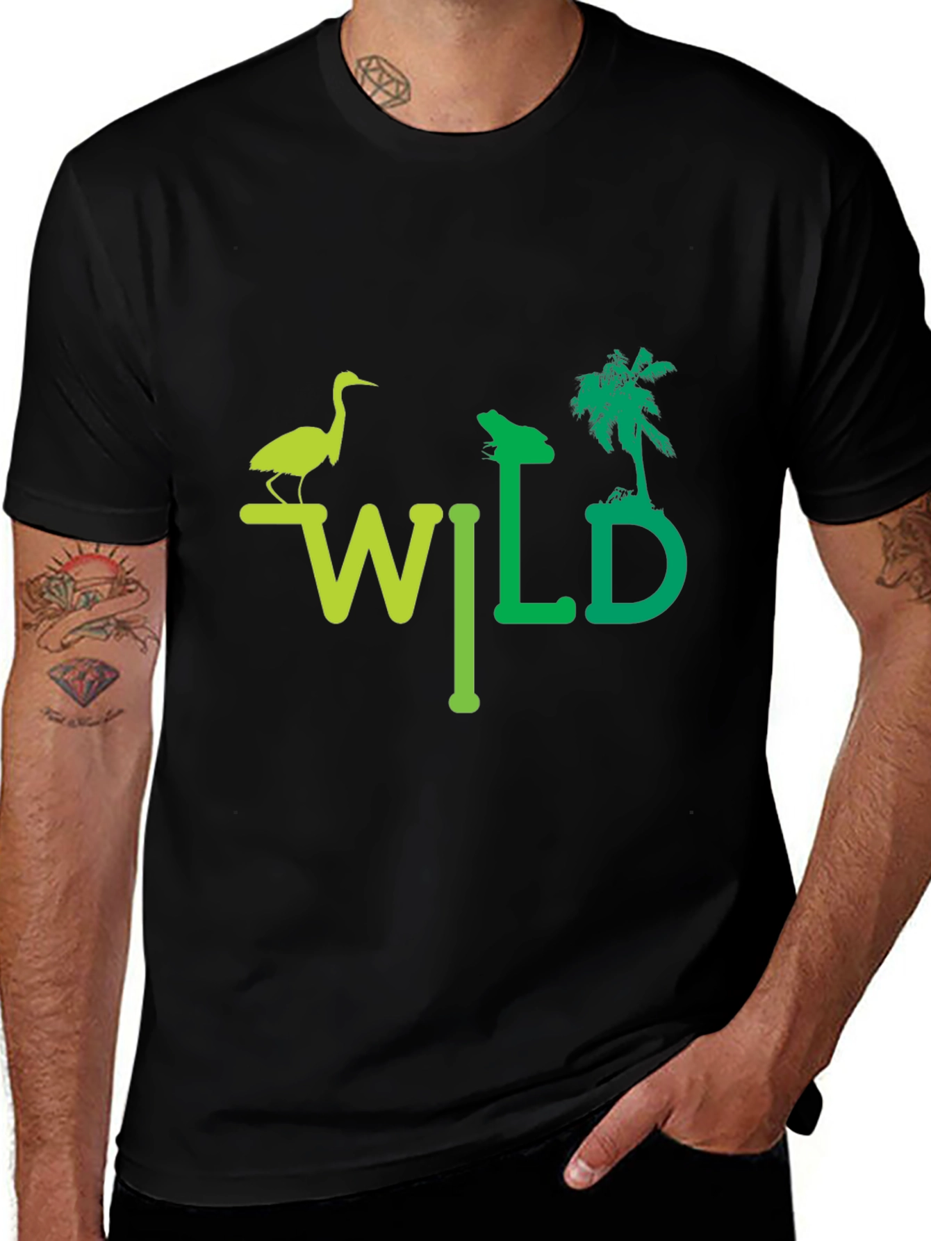 Variant 10 of Wild Nature Graphic T-Shirt - Unisex Black Tee
