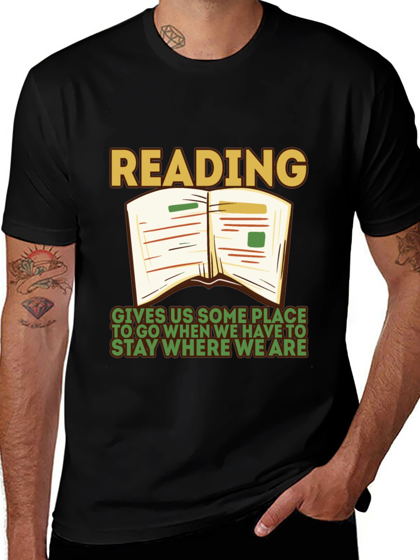 Variant 6 of Reading Quote Graphic Tee - Stay Where We Are
