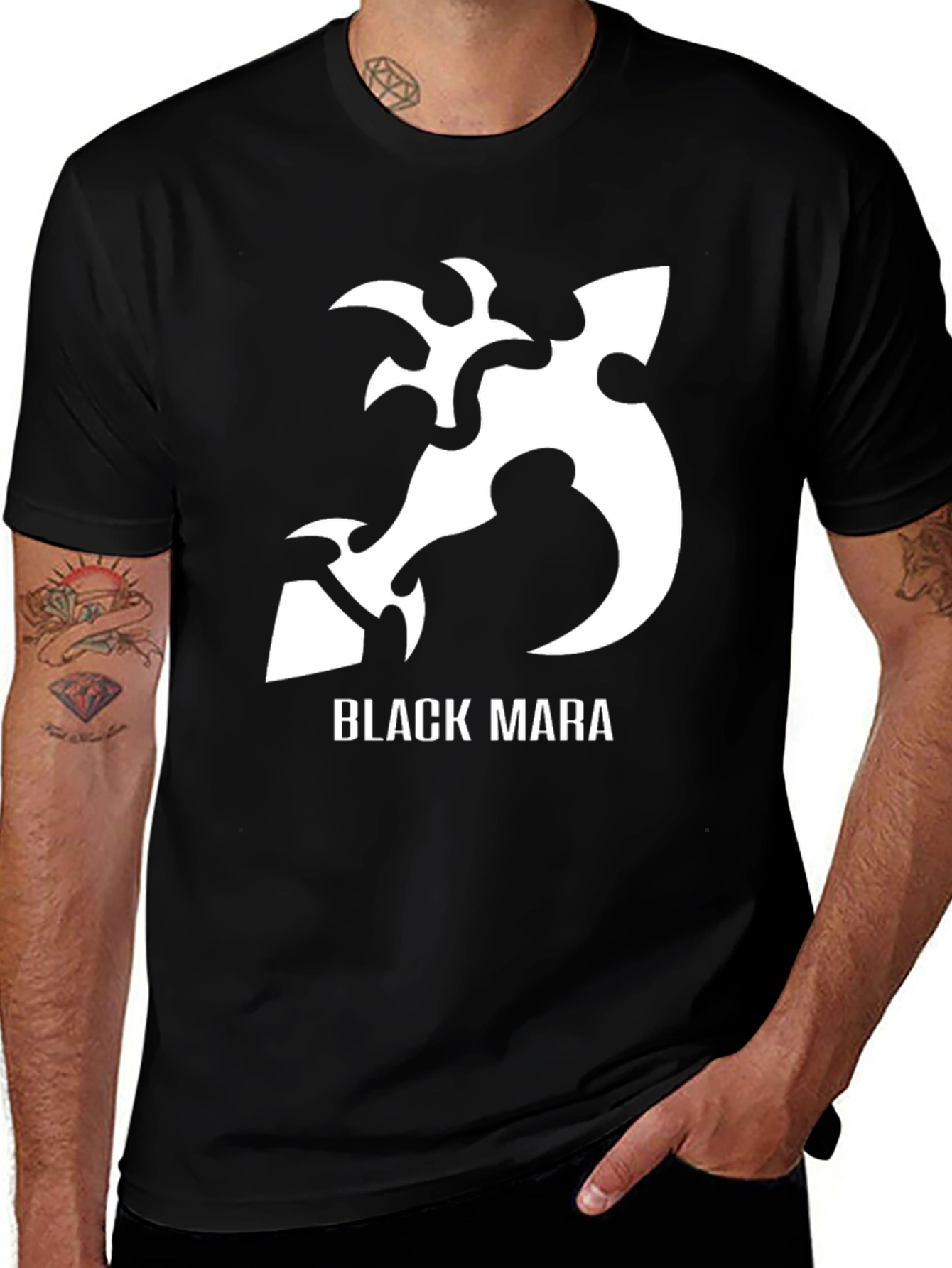 Black Mara Graphic Tee - Stylish & Unique Men's T-Shirt
