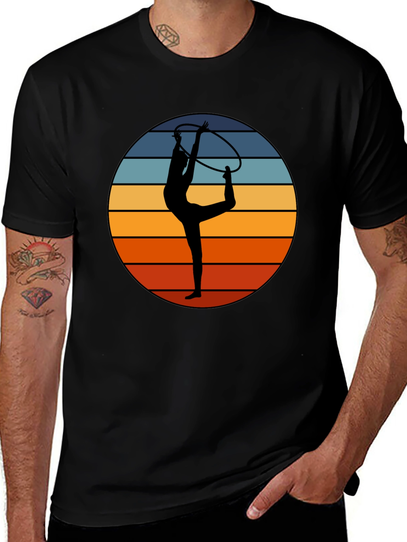 Black Retro Gymnast T-Shirt main image
