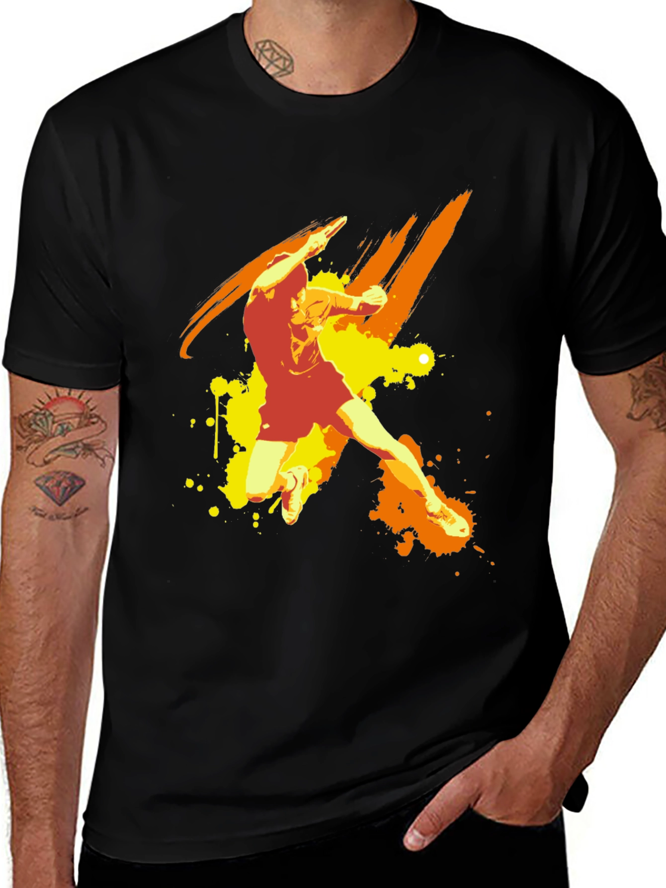Variant 9 of Abstract Graphic Black T-Shirt - Athlete Design