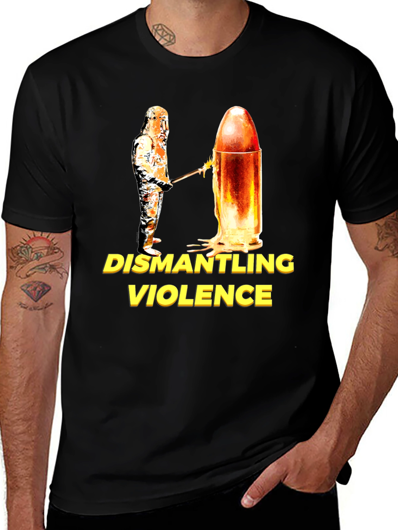 Variant 17 of Dismantling Violence Graphic Tee - Black