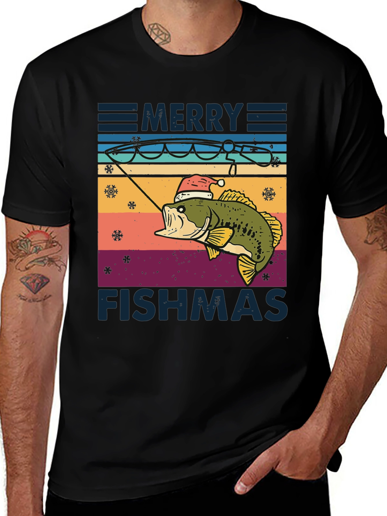 Variant 20 of Merry Fishmas T-Shirt - Holiday Fishing Tee