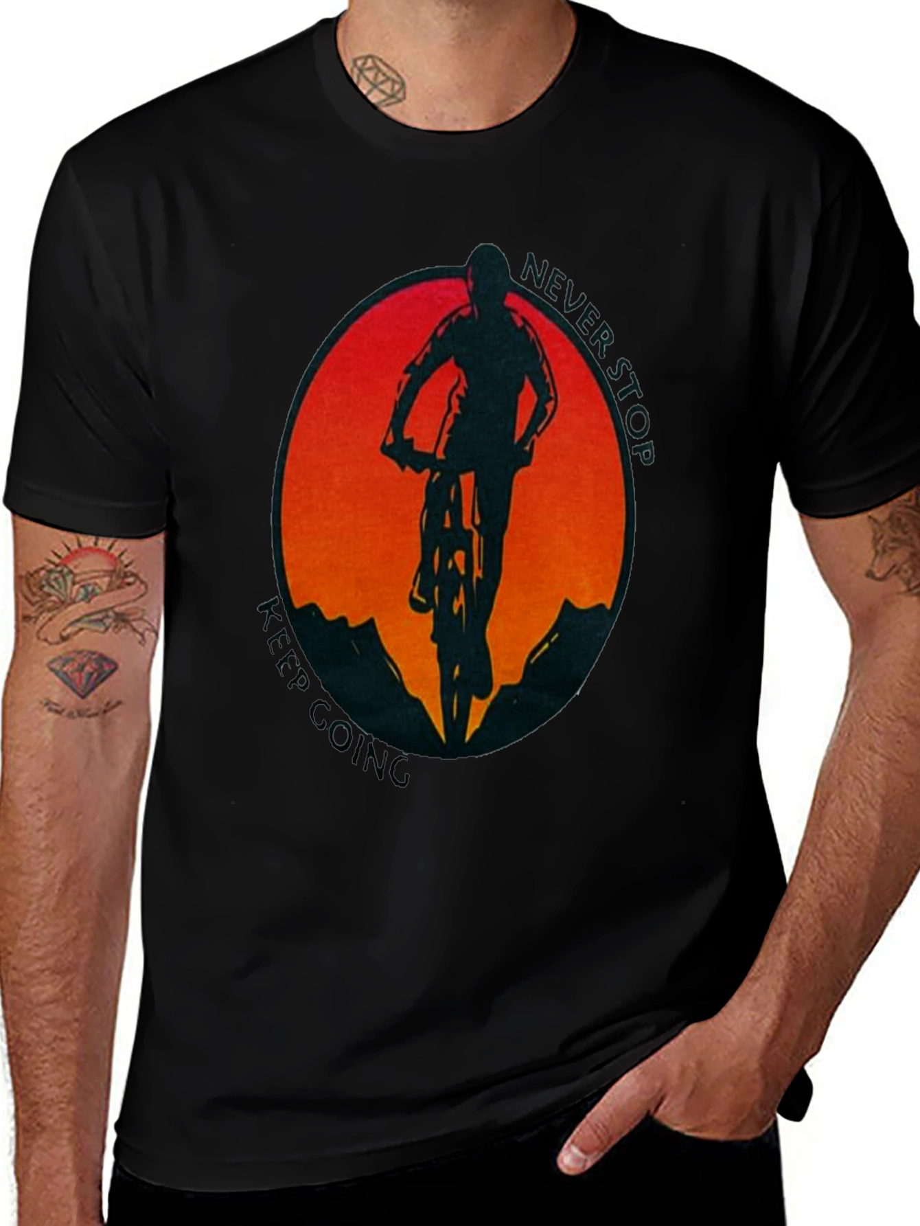 Variant 2 of Mountain Biker Never Stop T-Shirt