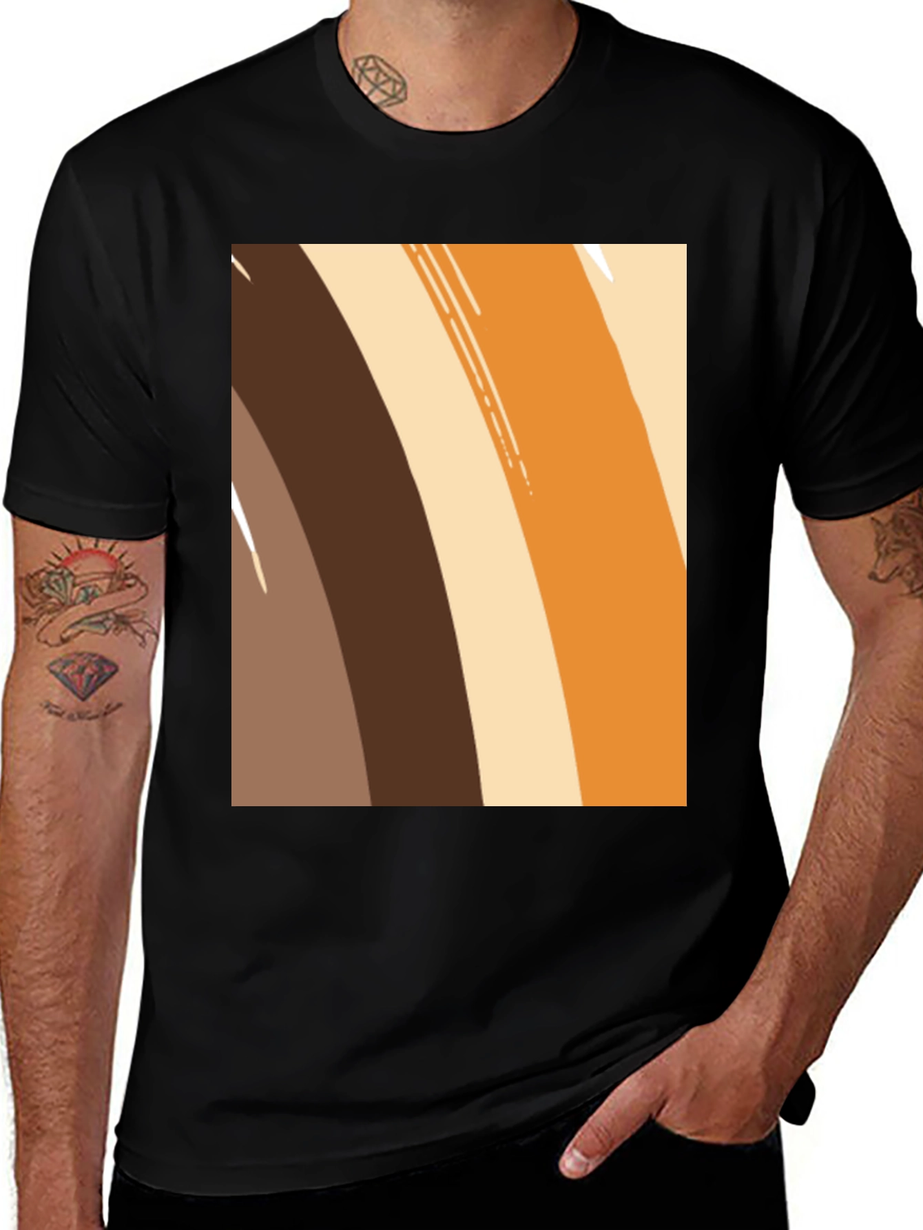 Variant 5 of Retro Stripe Graphic Tee - Vintage Style T-Shirt
