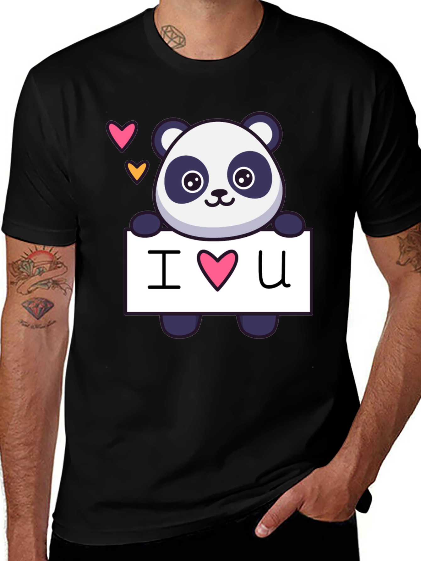 Variant 28 of I Love You Panda Graphic Tee - Cute Valentine's Shirt