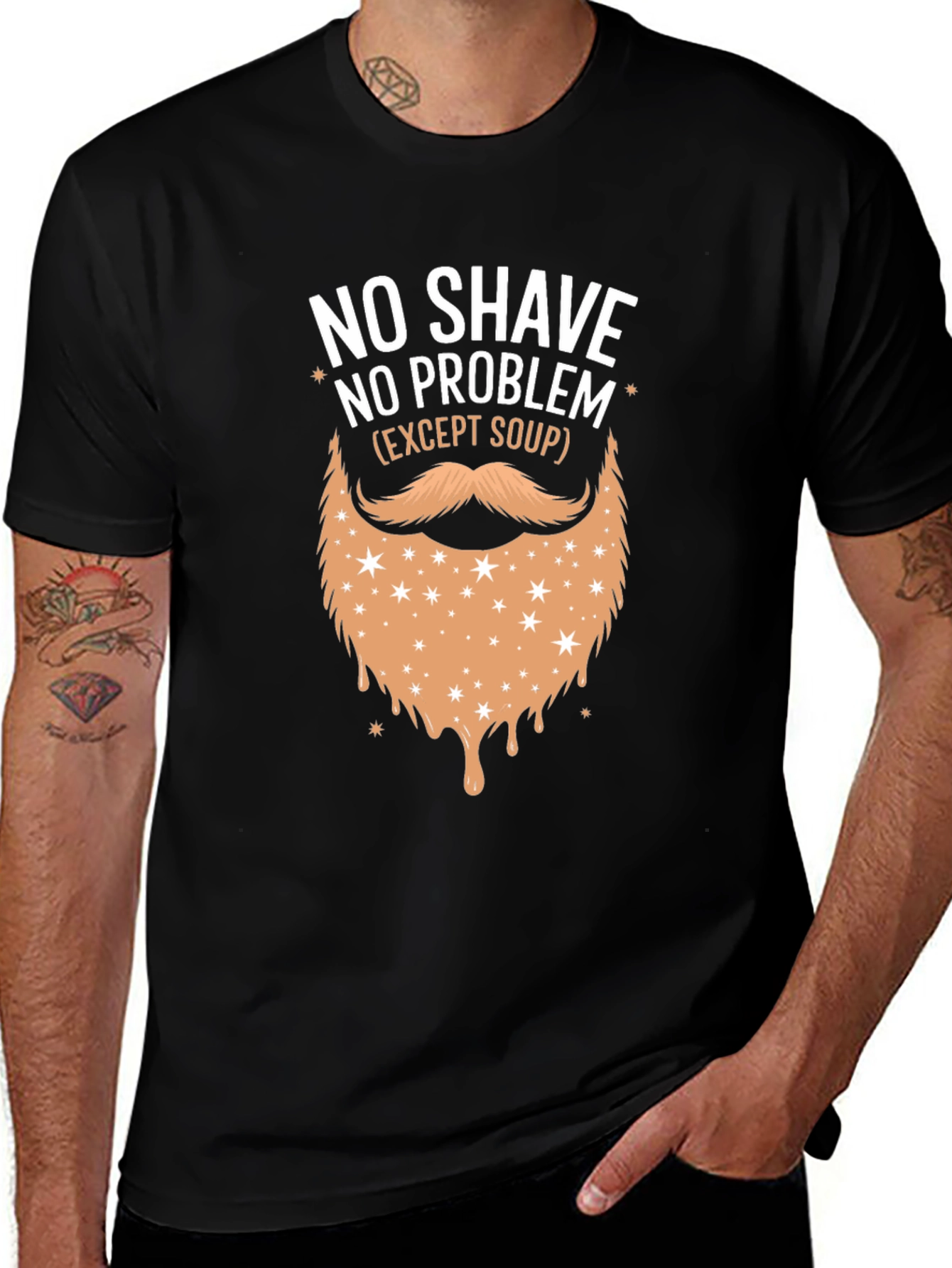Variant 17 of No Shave No Problem Funny Beard T-Shirt