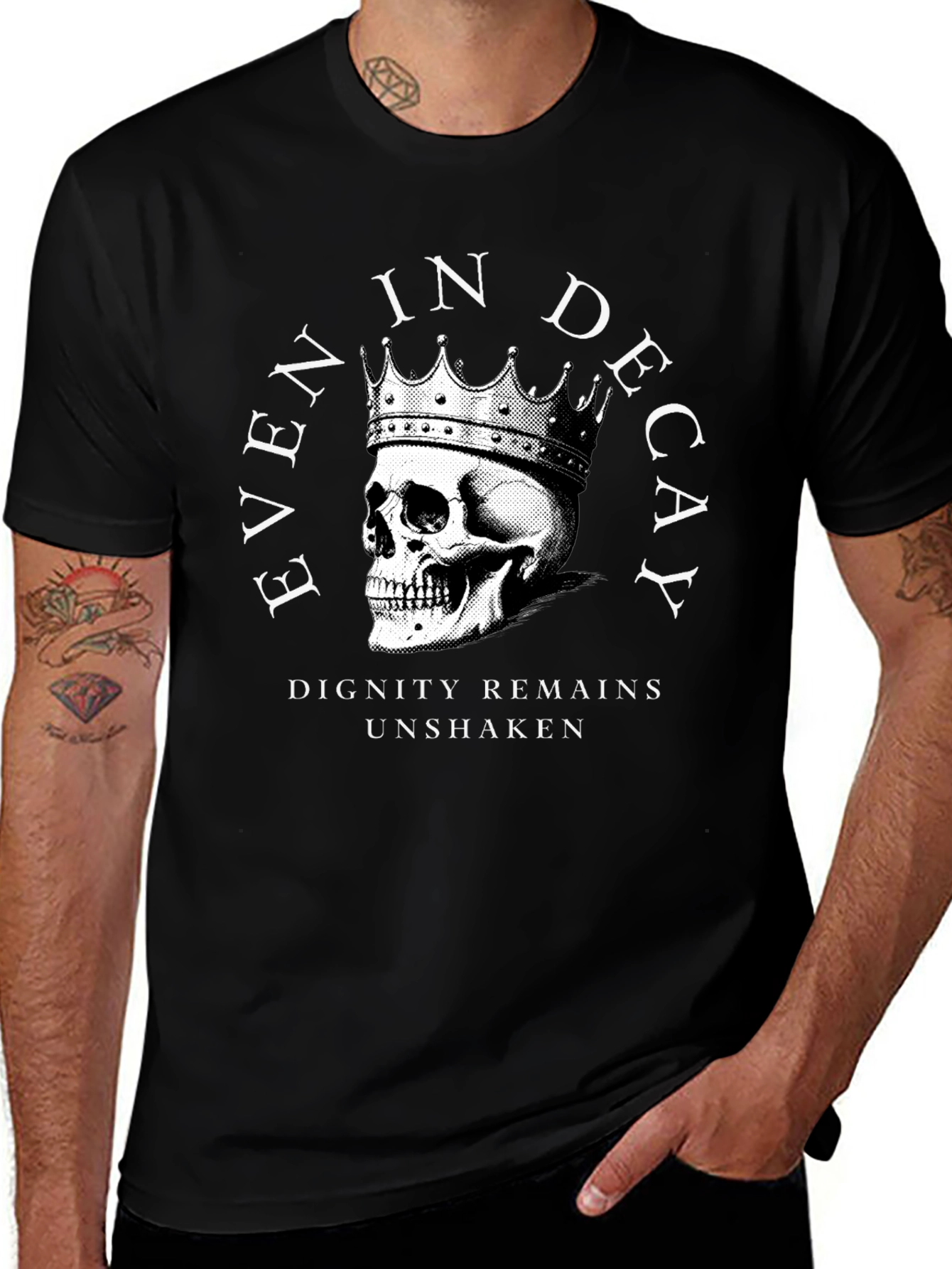 Variant 21 of Even In Decay Skull Graphic T-Shirt