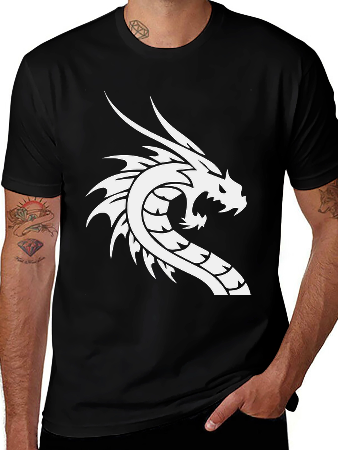 Variant 20 of Dragon Graphic Tee - Cool Black T-Shirt for Men