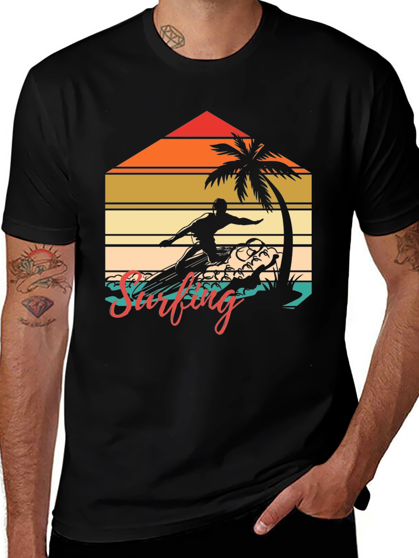 Variant 17 of Retro Surfing T-Shirt - Vintage Beach Vibes