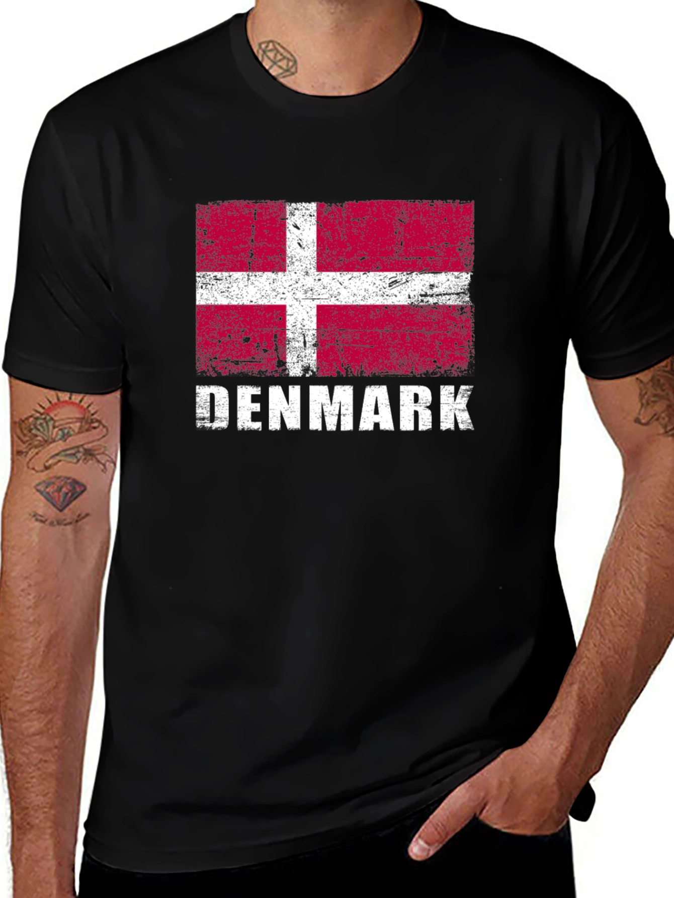 Denmark Flag T-Shirt - Distressed Danish Pride Tee