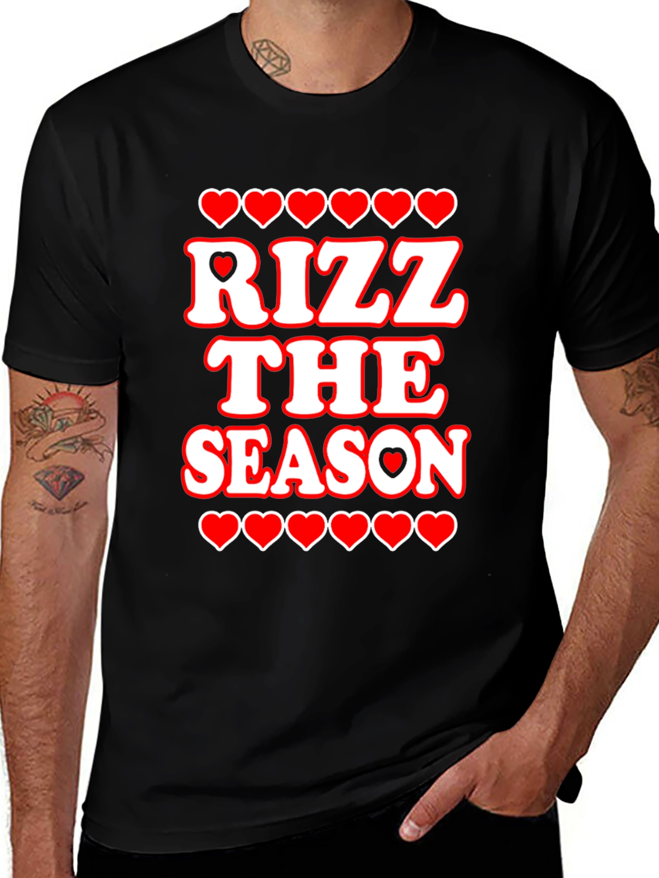 Variant 7 of Rizz The Season T-Shirt - Holiday Heart Graphic Tee