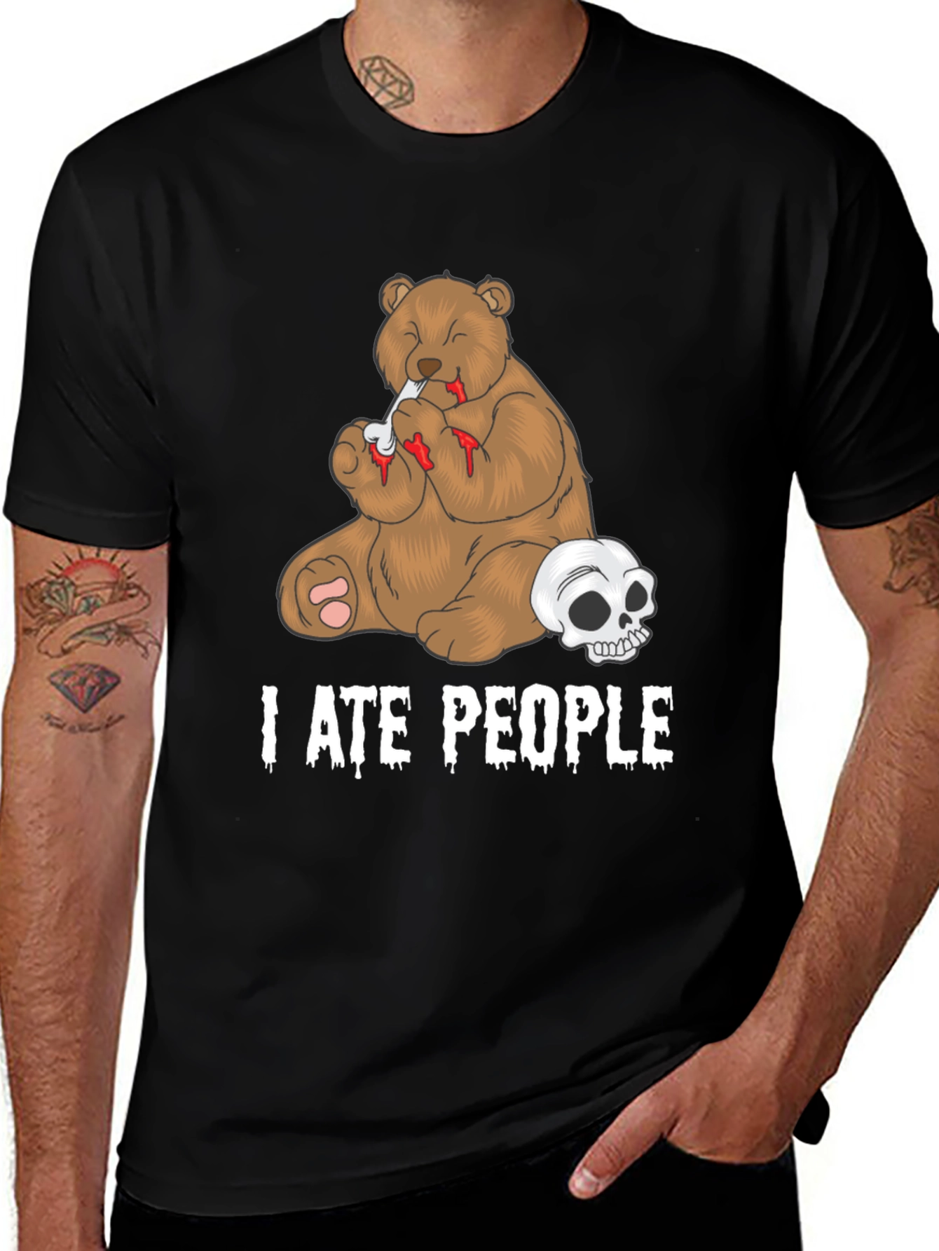 Variant 23 of I Ate People Bear Graphic T-Shirt