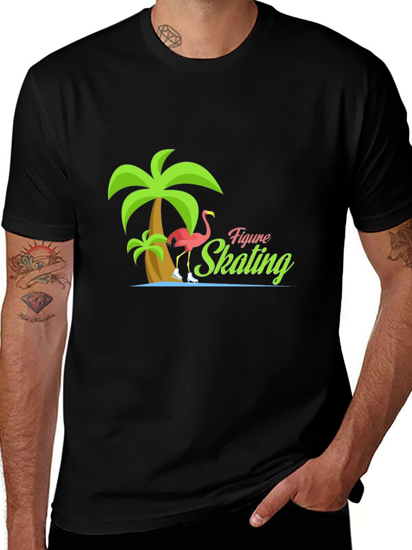 Variant 17 of Tropical Figure Skating Black T-Shirt