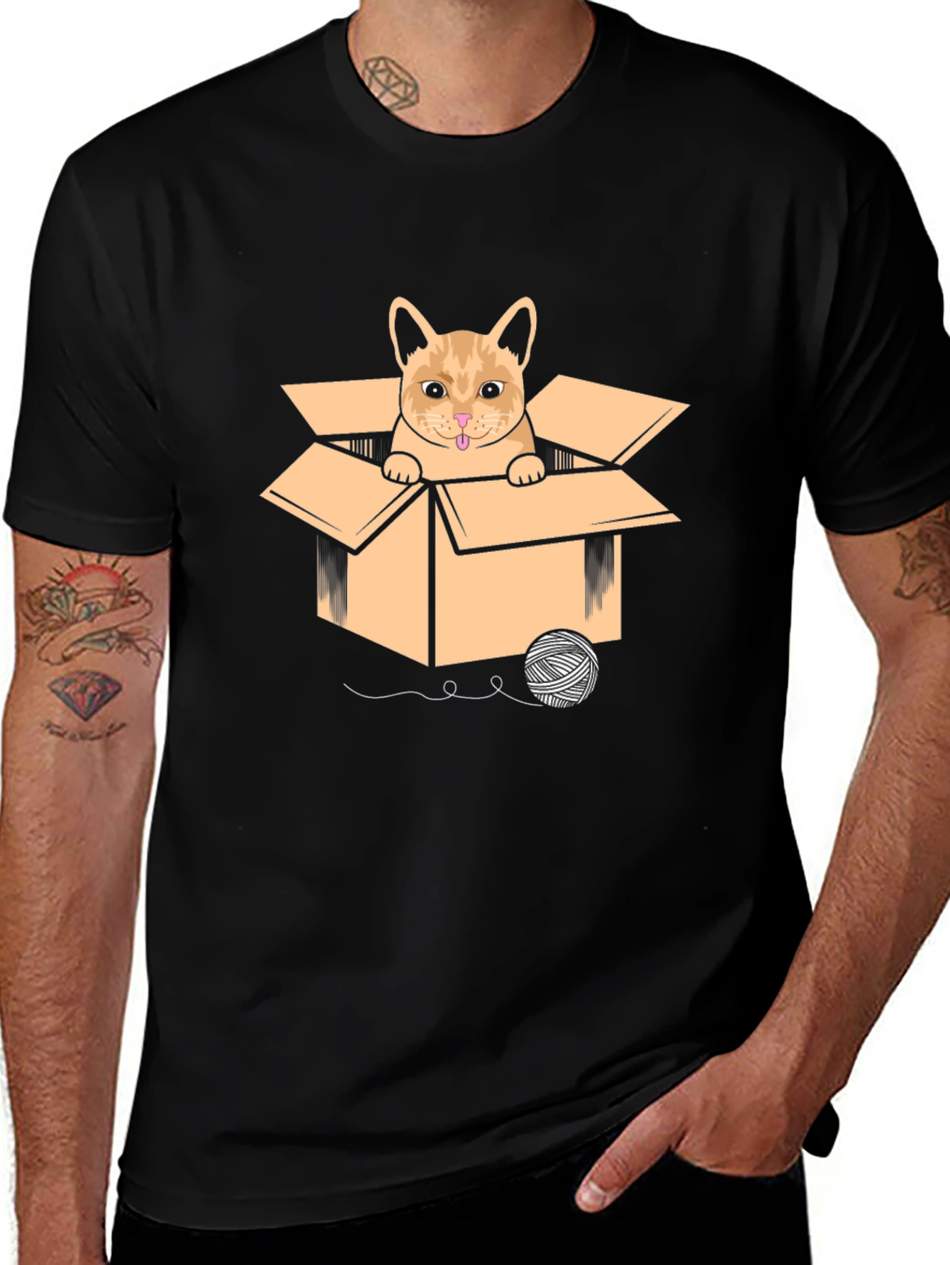Variant 12 of Cat in Box Graphic T-Shirt