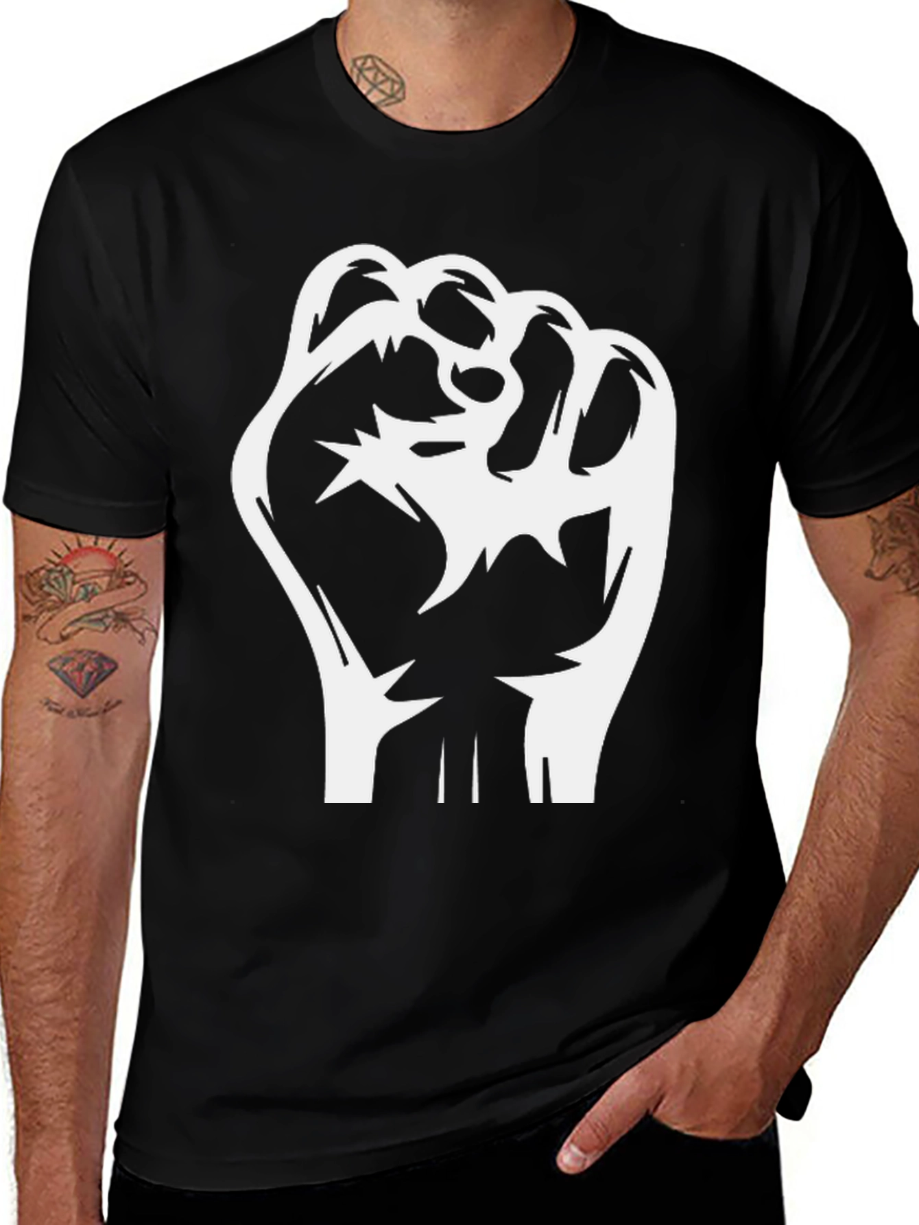 Variant 7 of Empowered Fist Graphic Tee - Black