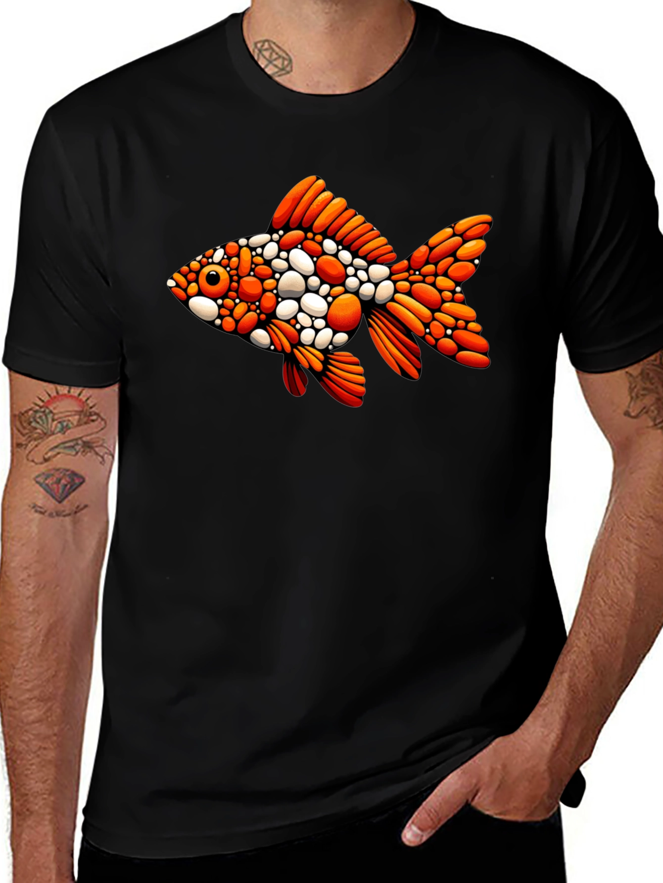 Variant 21 of Goldfish Graphic Black T-Shirt