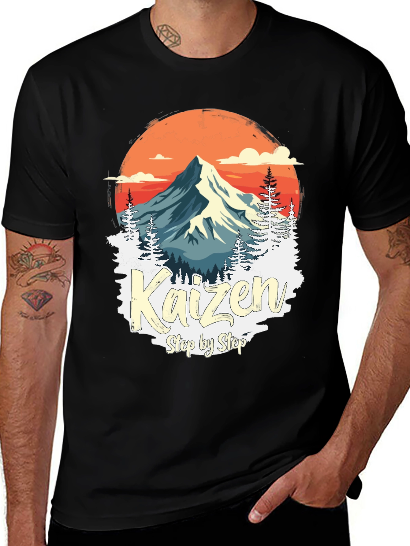 Kaizen Mountain Graphic T-Shirt - Step by Step Tee