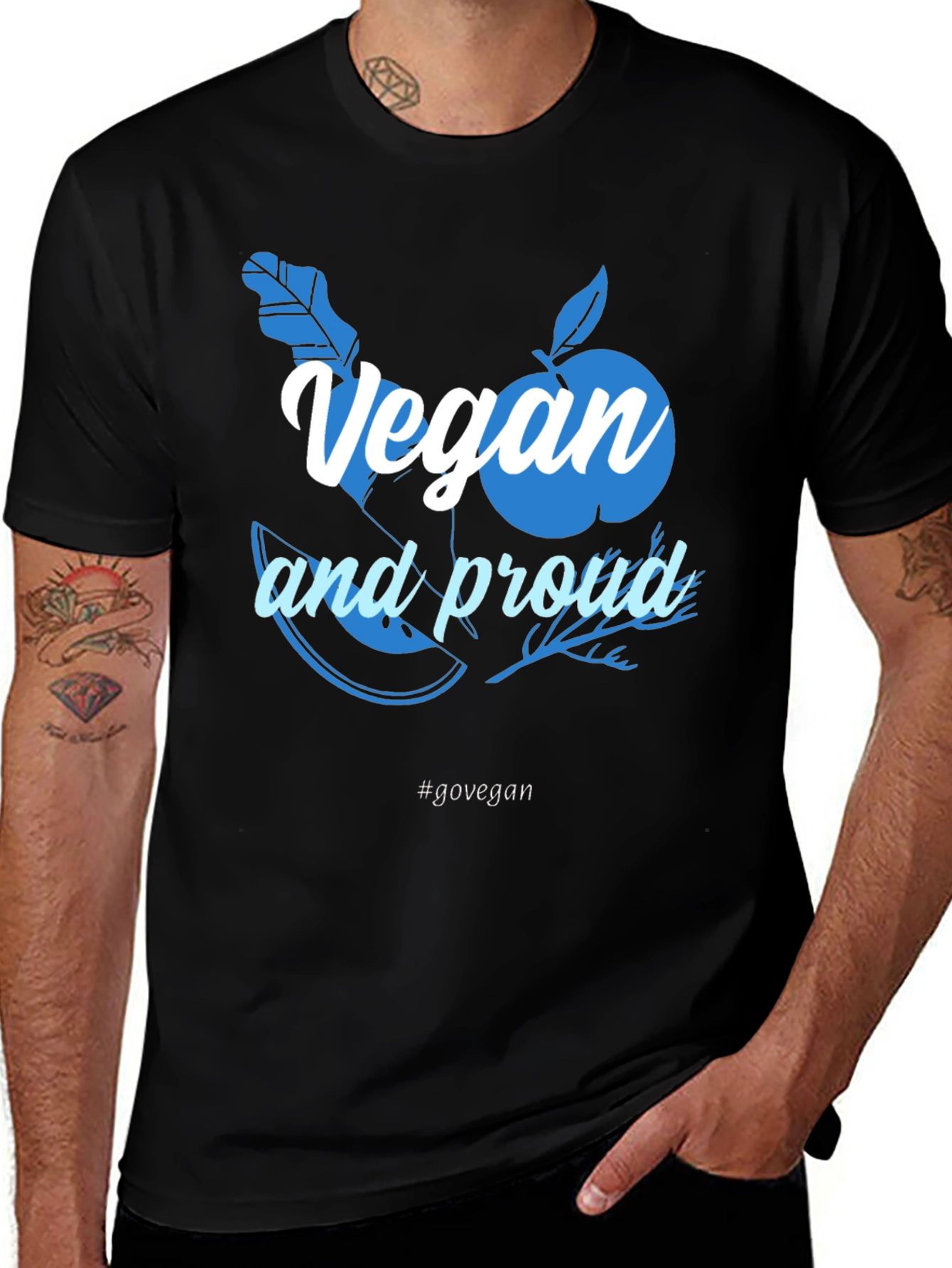 Variant 18 of Vegan and Proud T-Shirt - Black