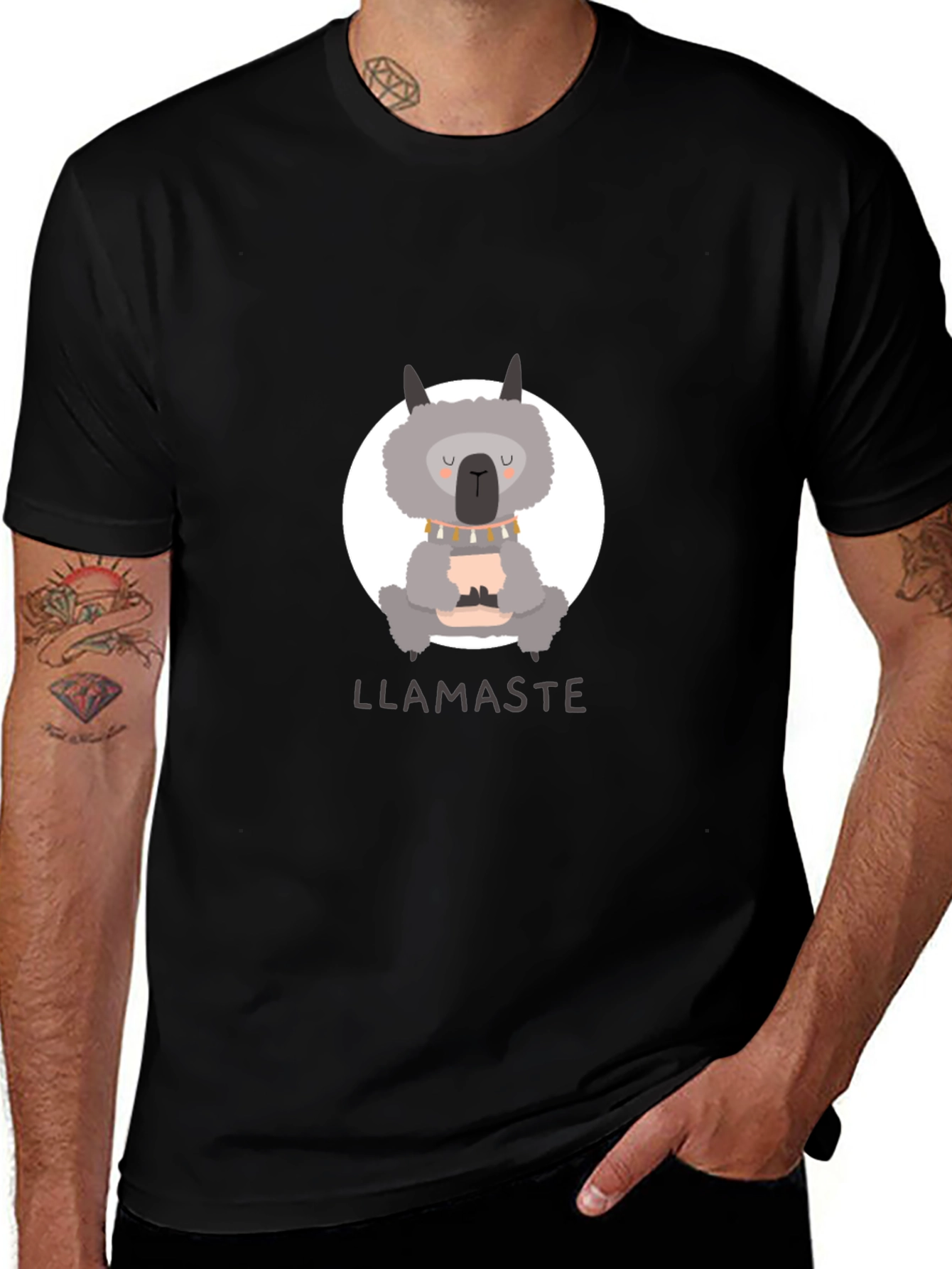 Variant 29 of Llamaste Men's Black Graphic T-Shirt