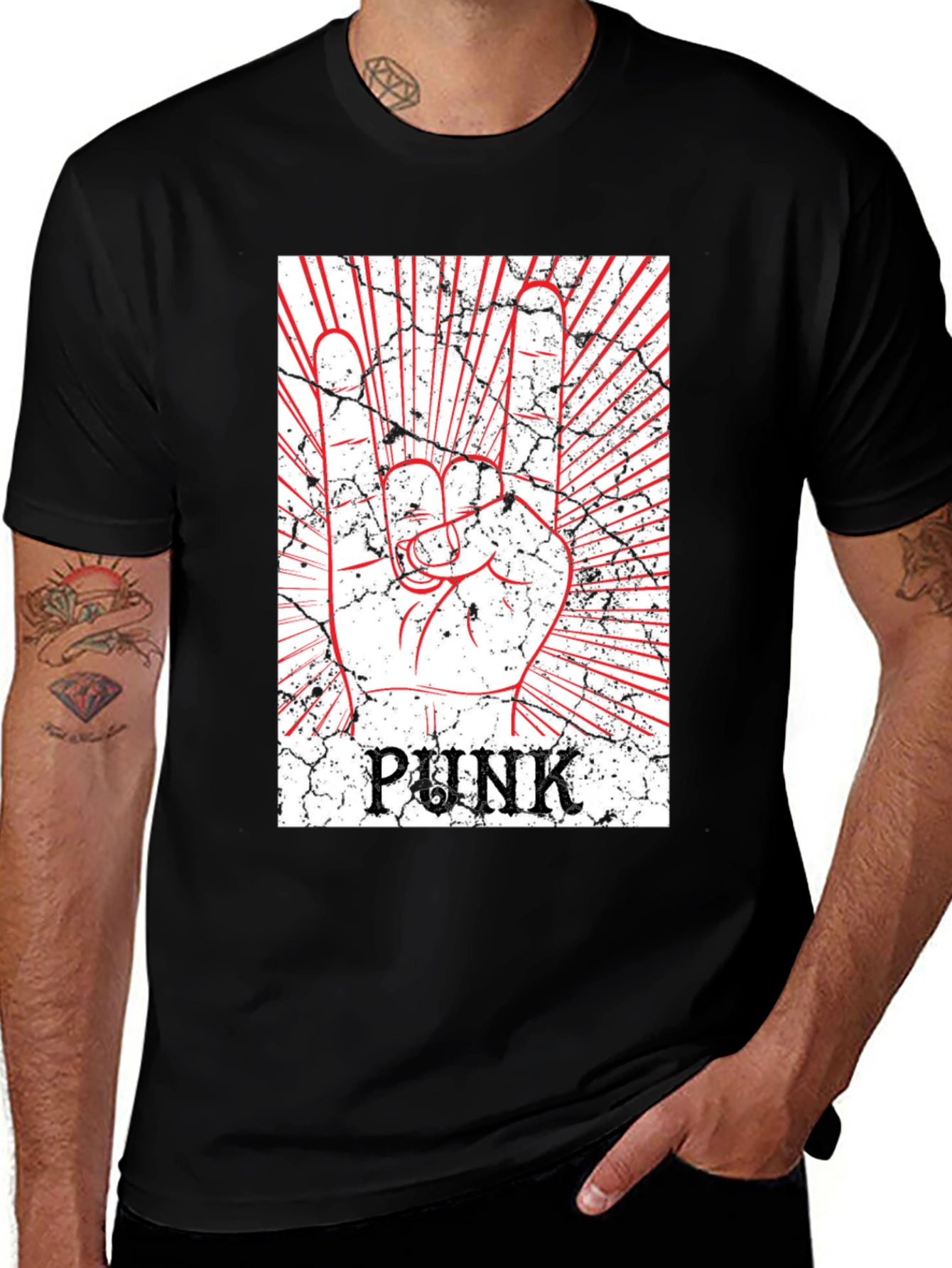 Variant 5 of Punk Rock Hand Graphic T-Shirt