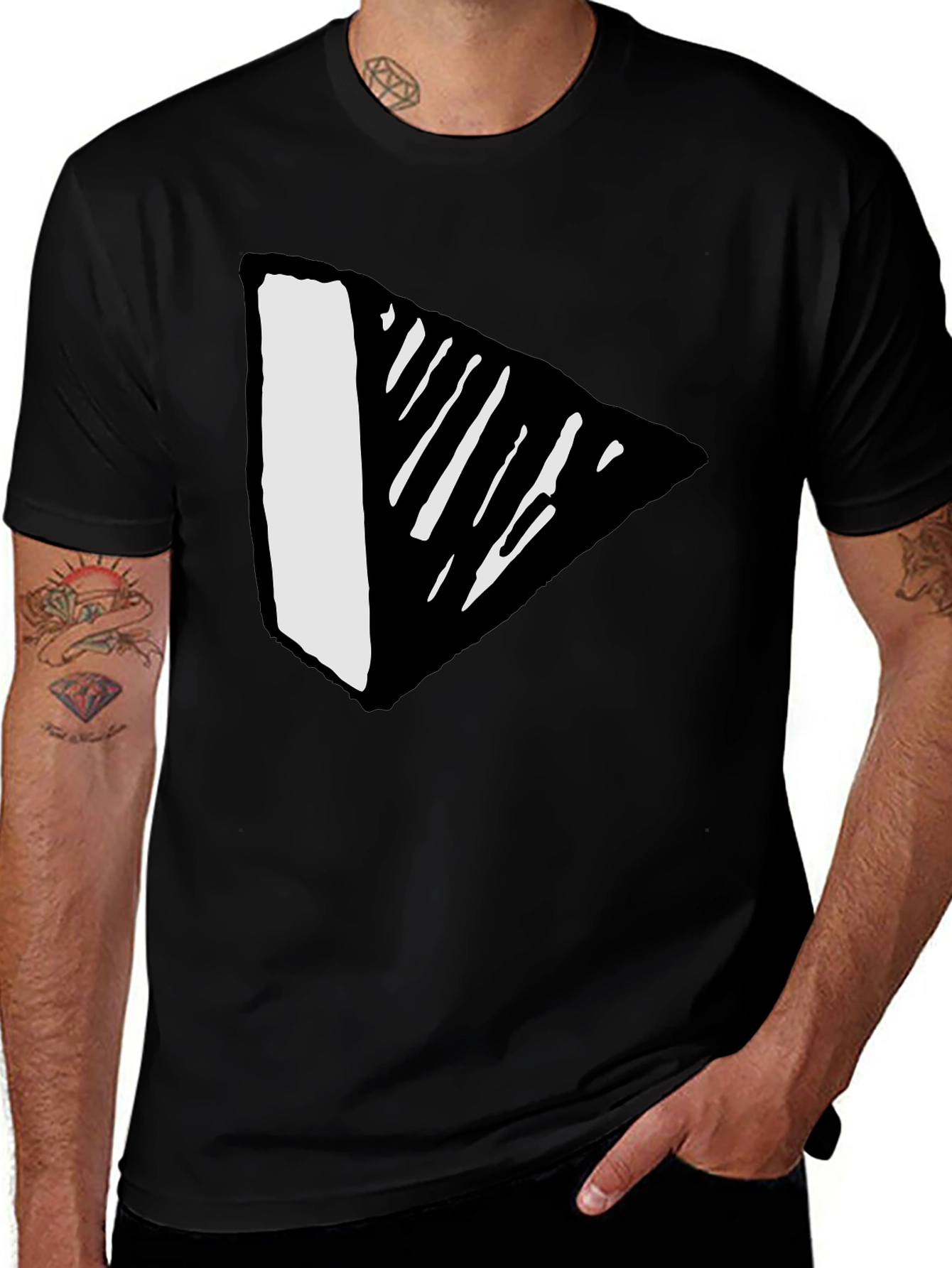 Variant 23 of Unique Black Tee with Abstract Arrow Design