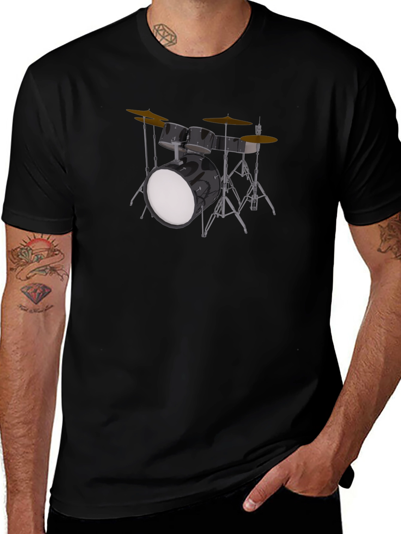 Variant 29 of Black Drum Kit T-Shirt