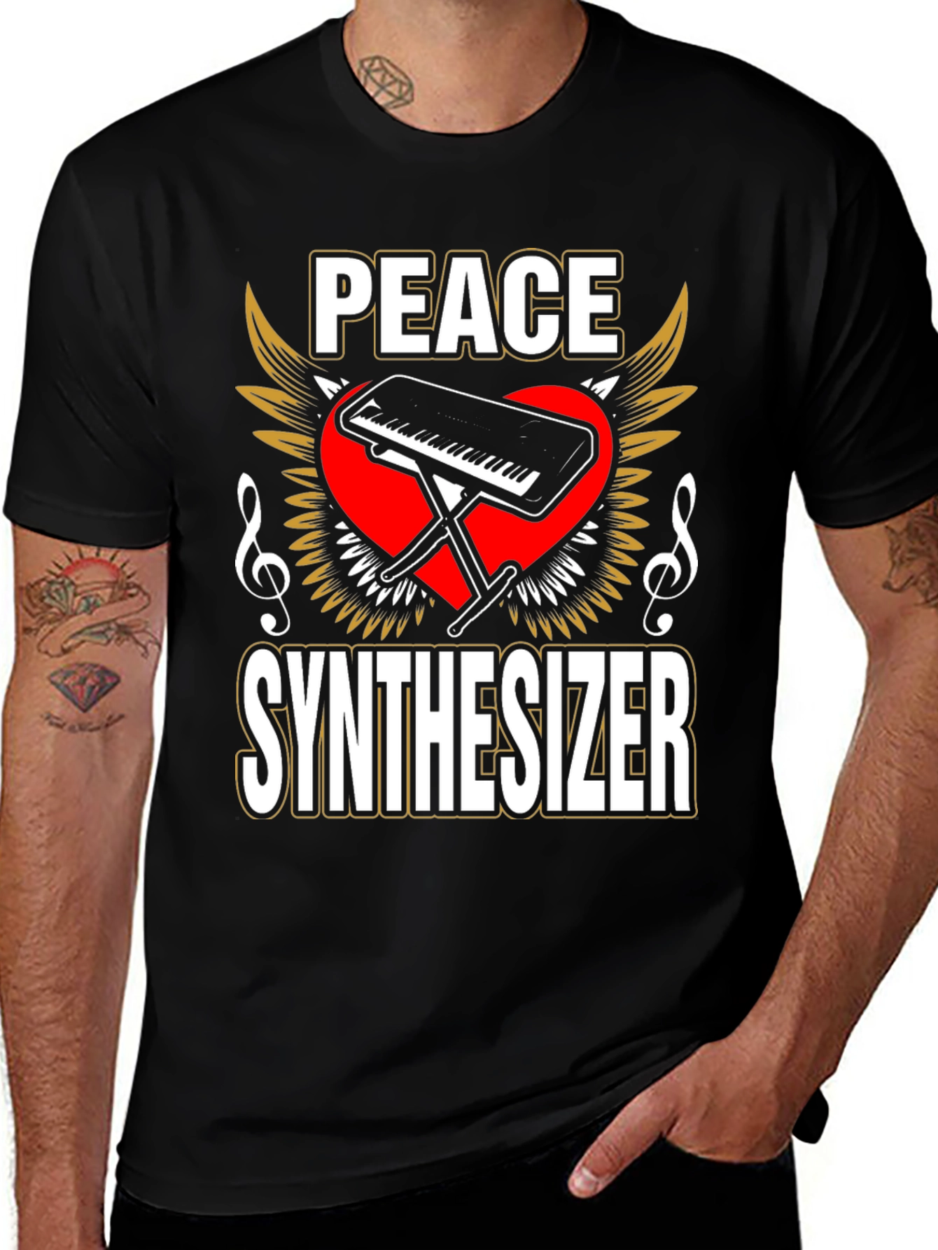 Variant 10 of Peace Synthesizer Graphic T-Shirt