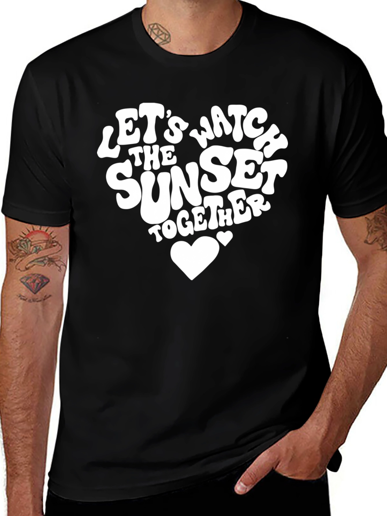 Variant 3 of Sunset Together Graphic Tee - Trendy Casual Shirt