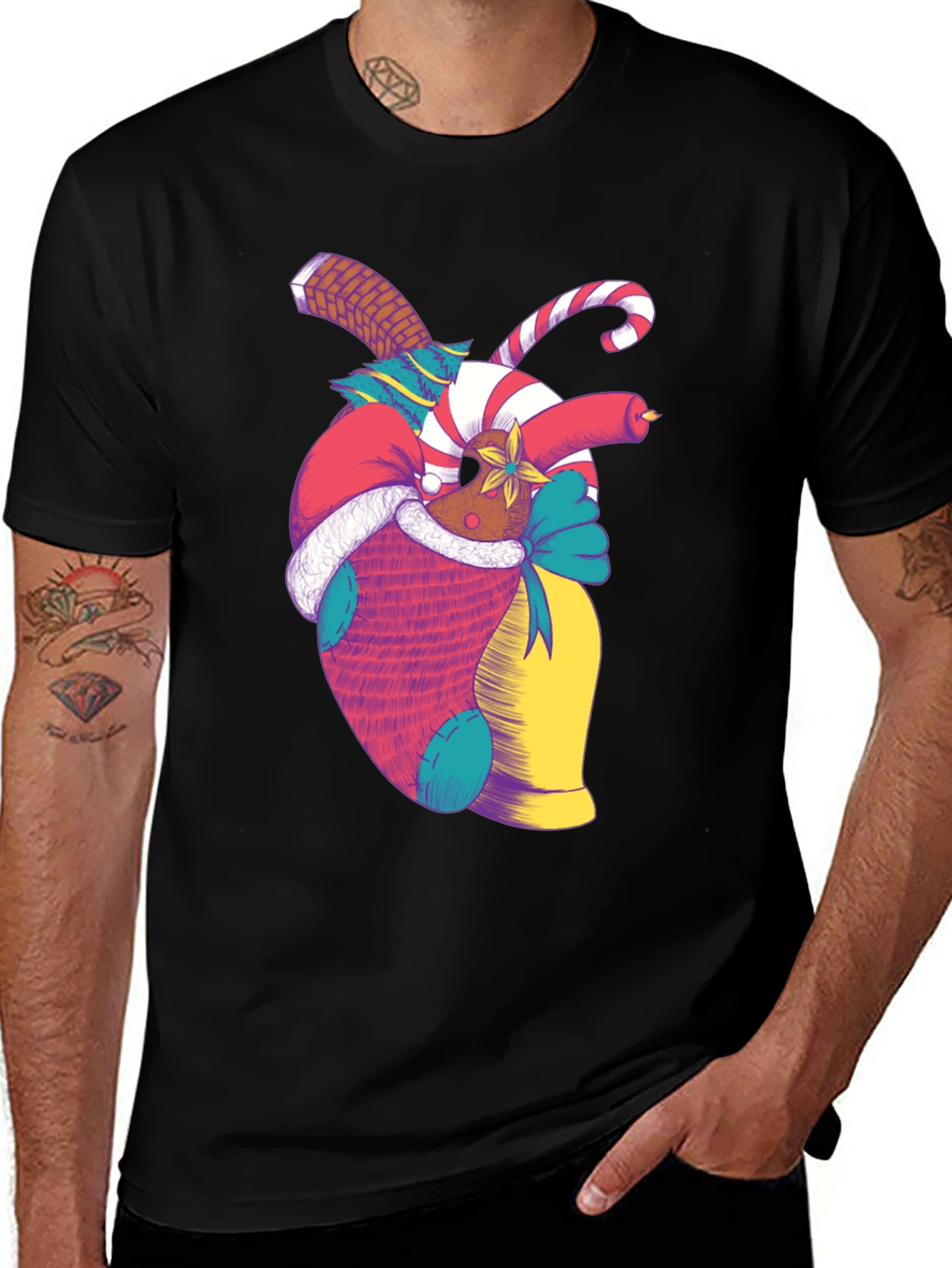 Variant 11 of Anatomical Heart Christmas T-Shirt - Unique Holiday Design