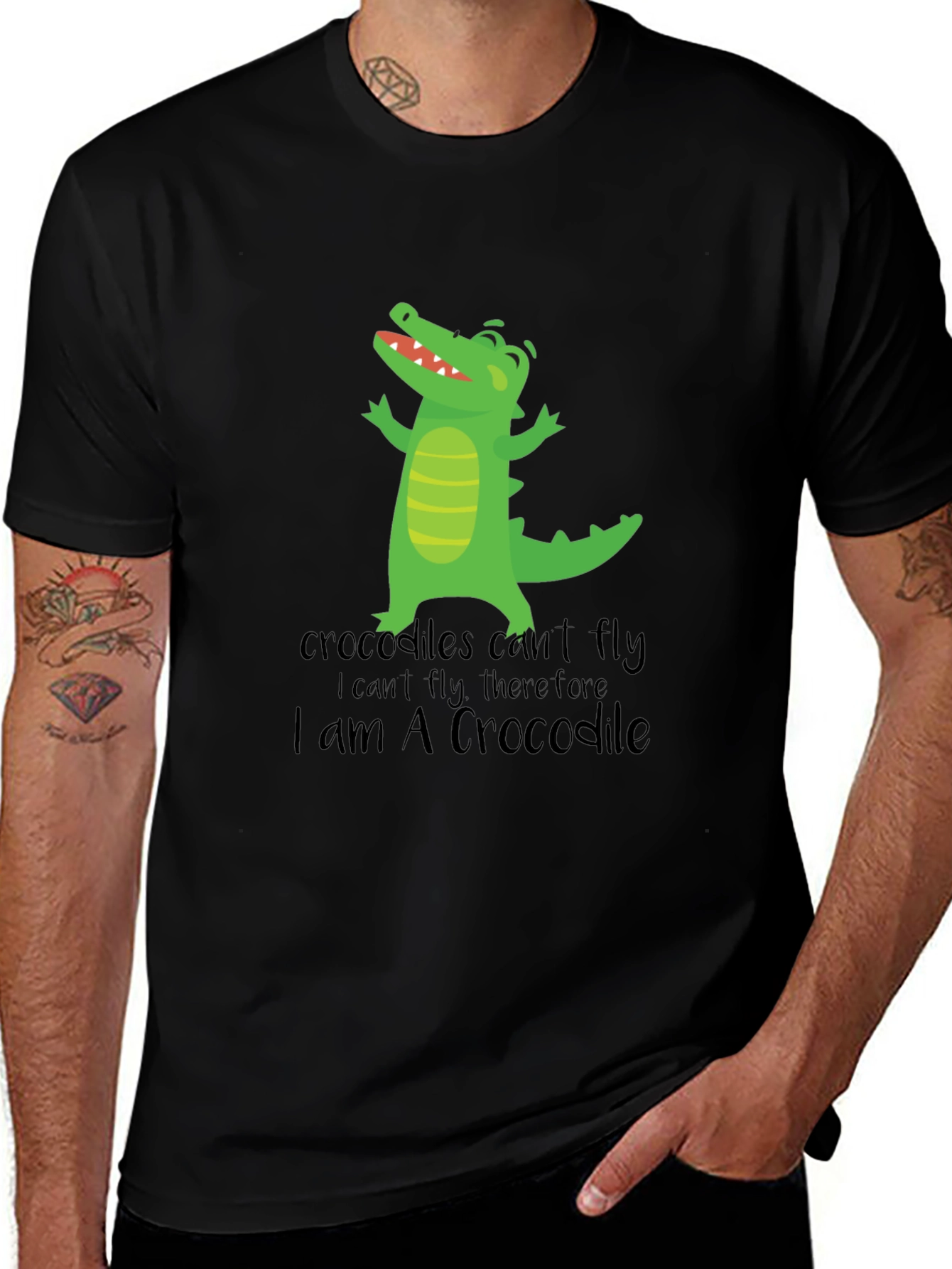 Variant 2 of Funny Crocodile Graphic T-Shirt - "I am A Crocodile"