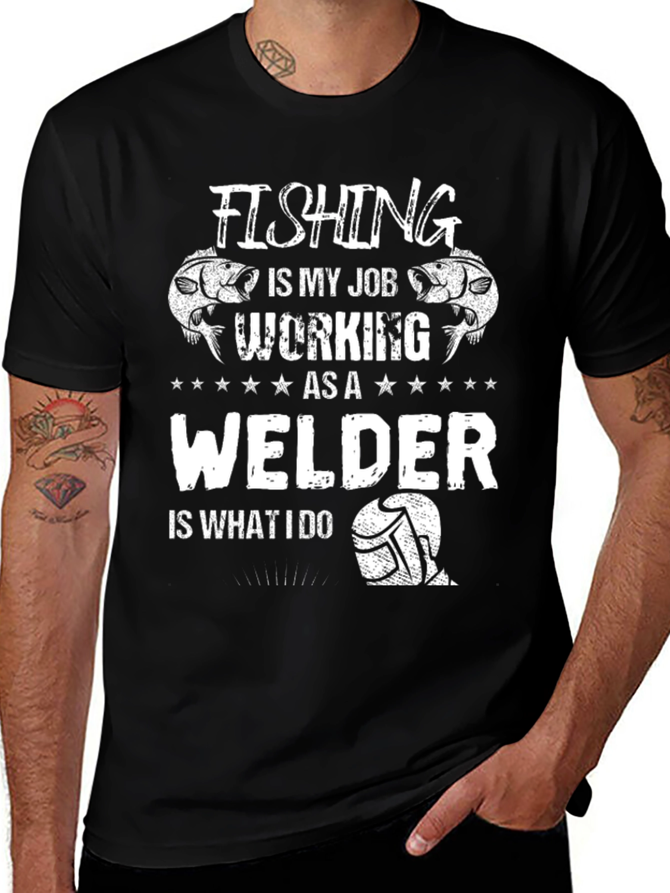 Variant 23 of Fishing Welder Job T-Shirt - Funny Tee
