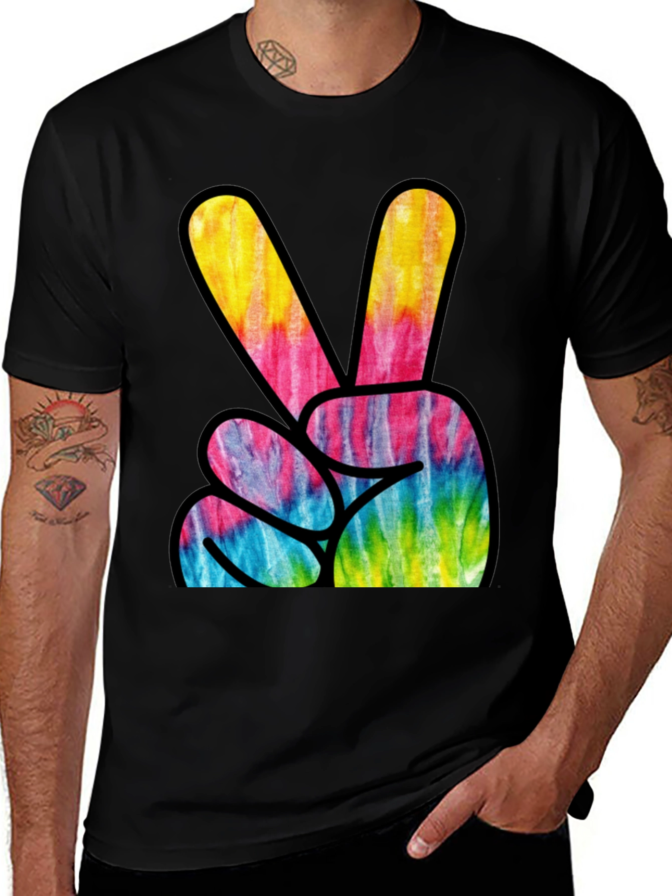 Variant 22 of Peace Sign Tie-Dye Graphic T-Shirt