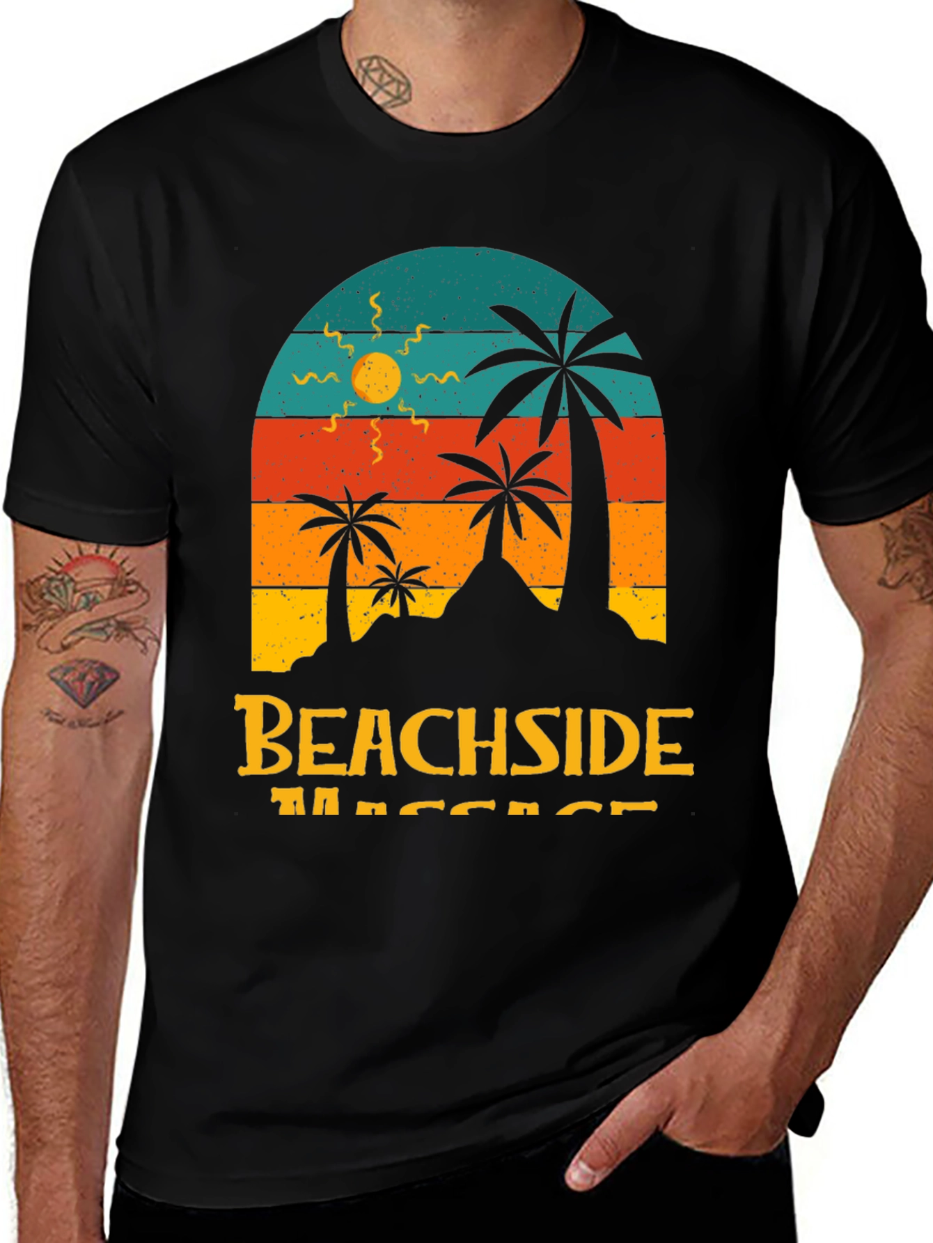 Variant 14 of Retro Beachside T-Shirt - Palm Tree Graphic