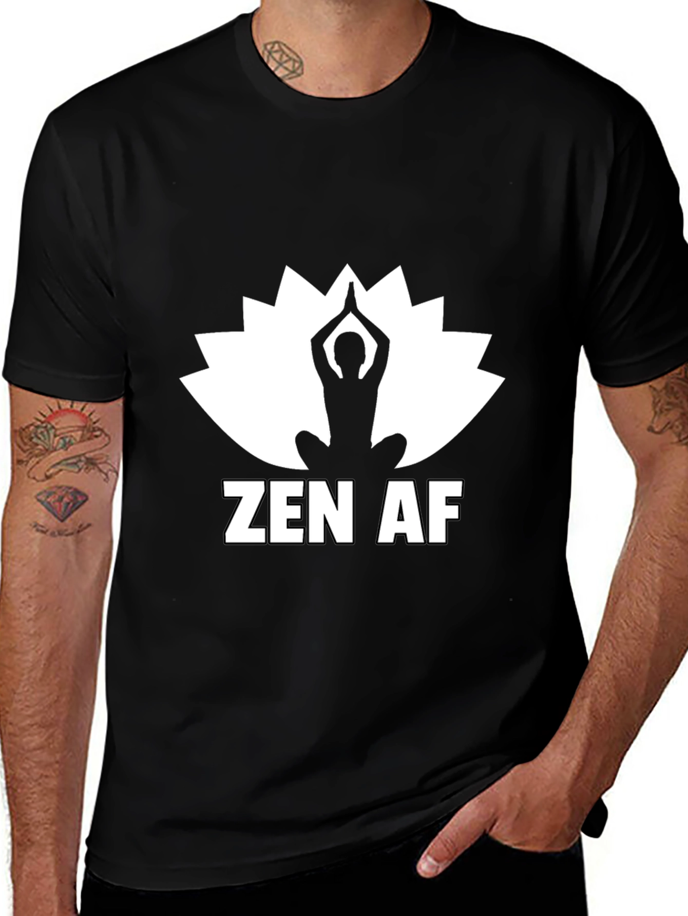 Zen AF Yoga T-Shirt - Meditating Lotus Design