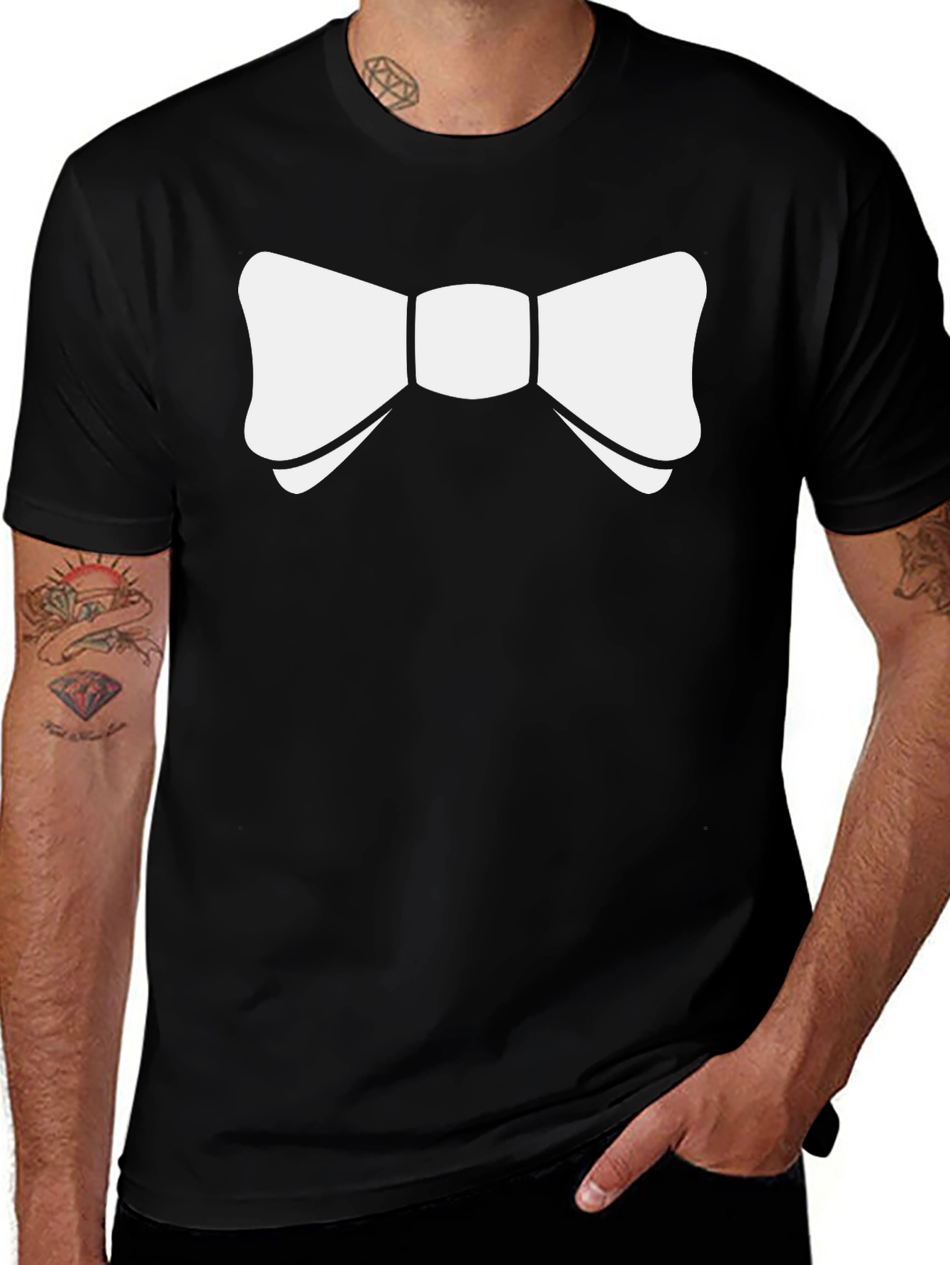 Variant 25 of Bow Tie Graphic T-Shirt - Black