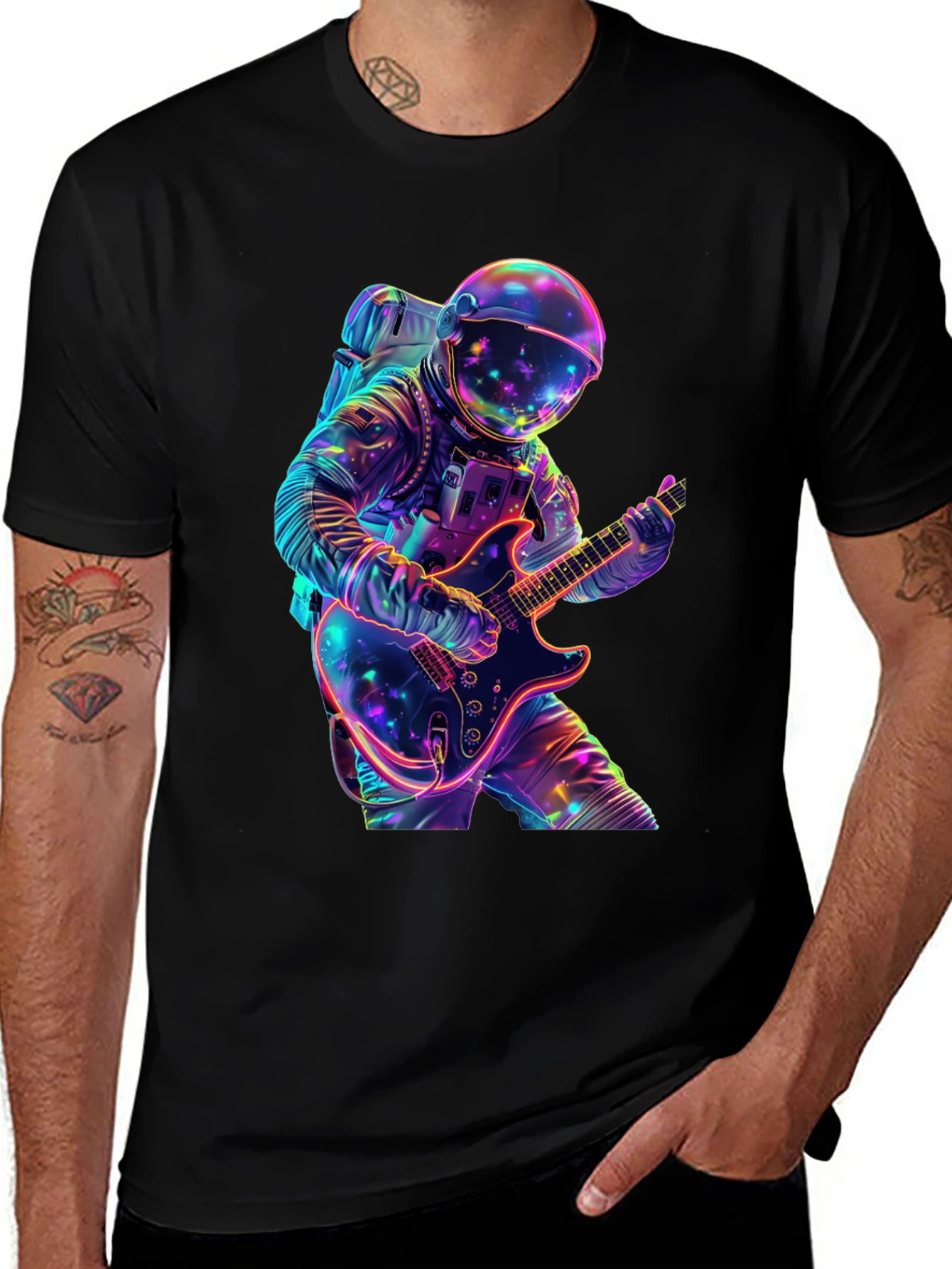 Variant 12 of Astronaut Guitar Player Graphic Tee