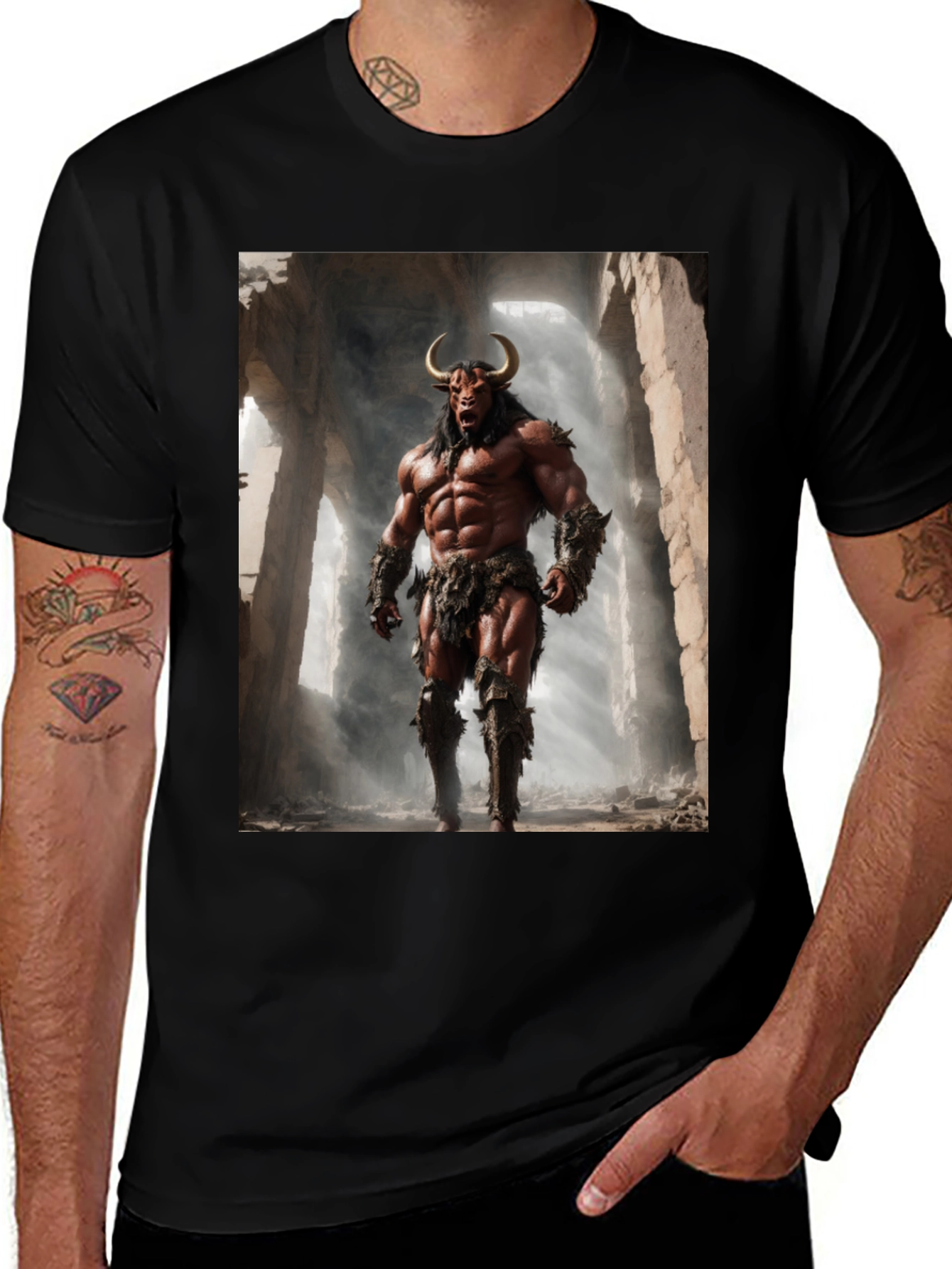 Variant 24 of Minotaur Warrior Graphic Tee