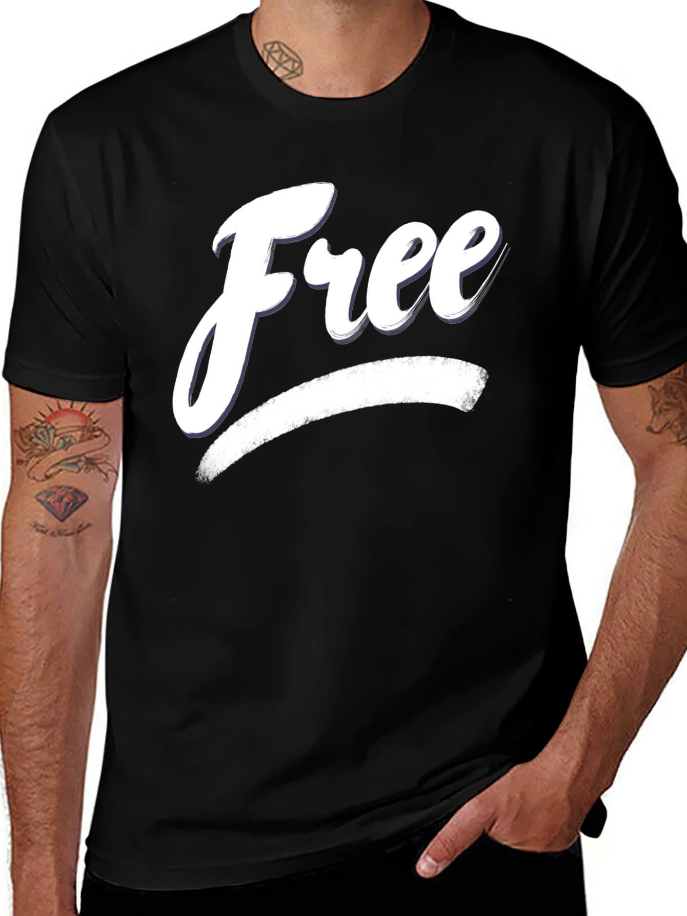 Variant 10 of Free T-Shirt - Stylish Black Cotton Blend Tee