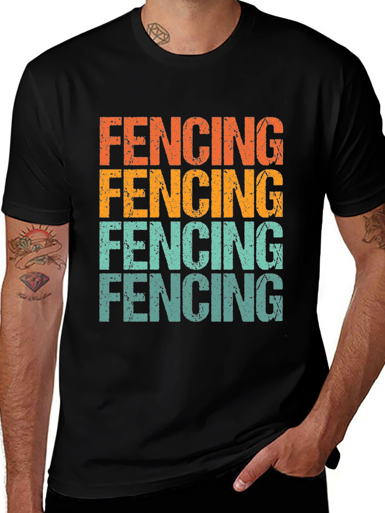 Variant 7 of Fencing Retro Graphic Tee