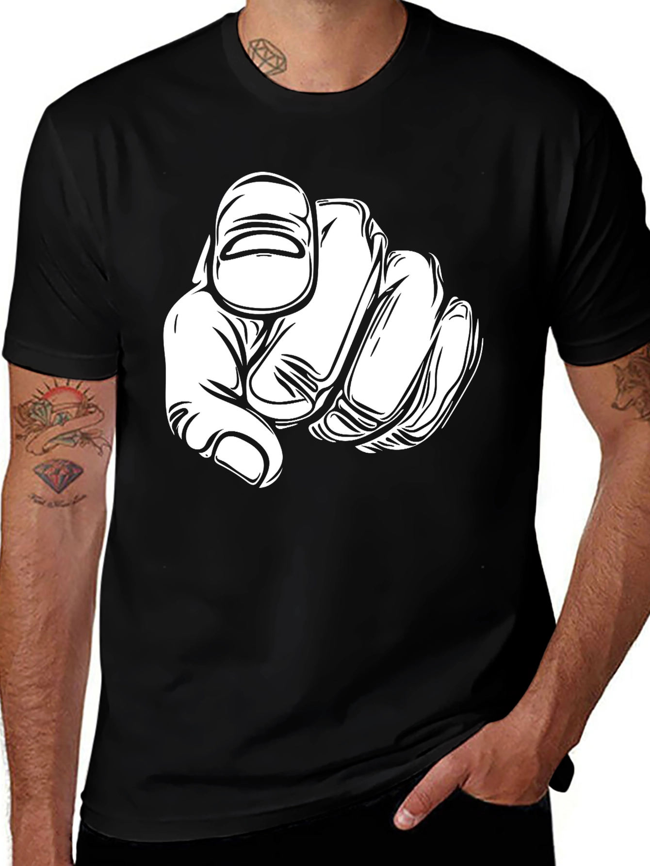 Variant 26 of Pointing Finger Graphic Print T-Shirt