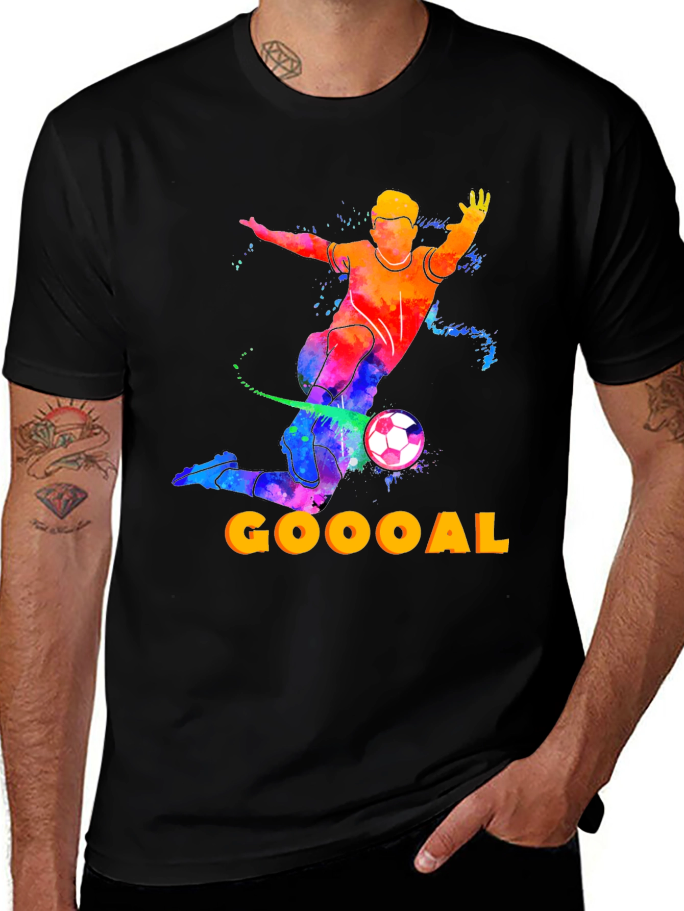 Variant 17 of Watercolor Soccer T-Shirt - GOOOAL!