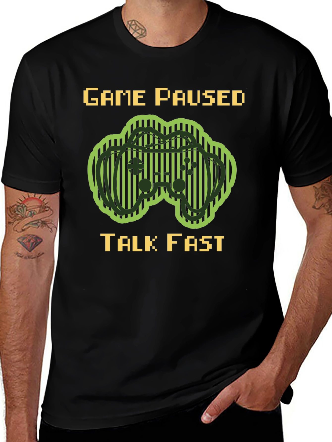 Variant 16 of Game Paused Talk Fast T-Shirt - Gamer Apparel