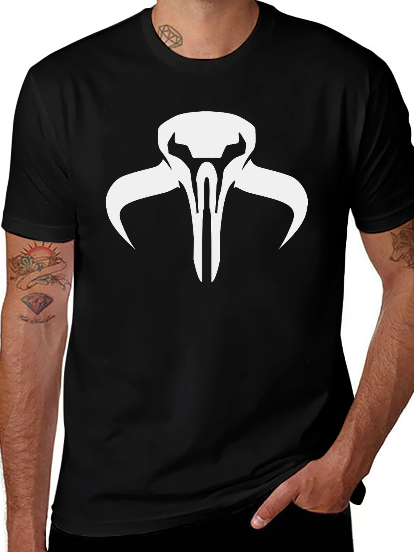 Boba Fett Mandalorian Skull Graphic T-Shirt