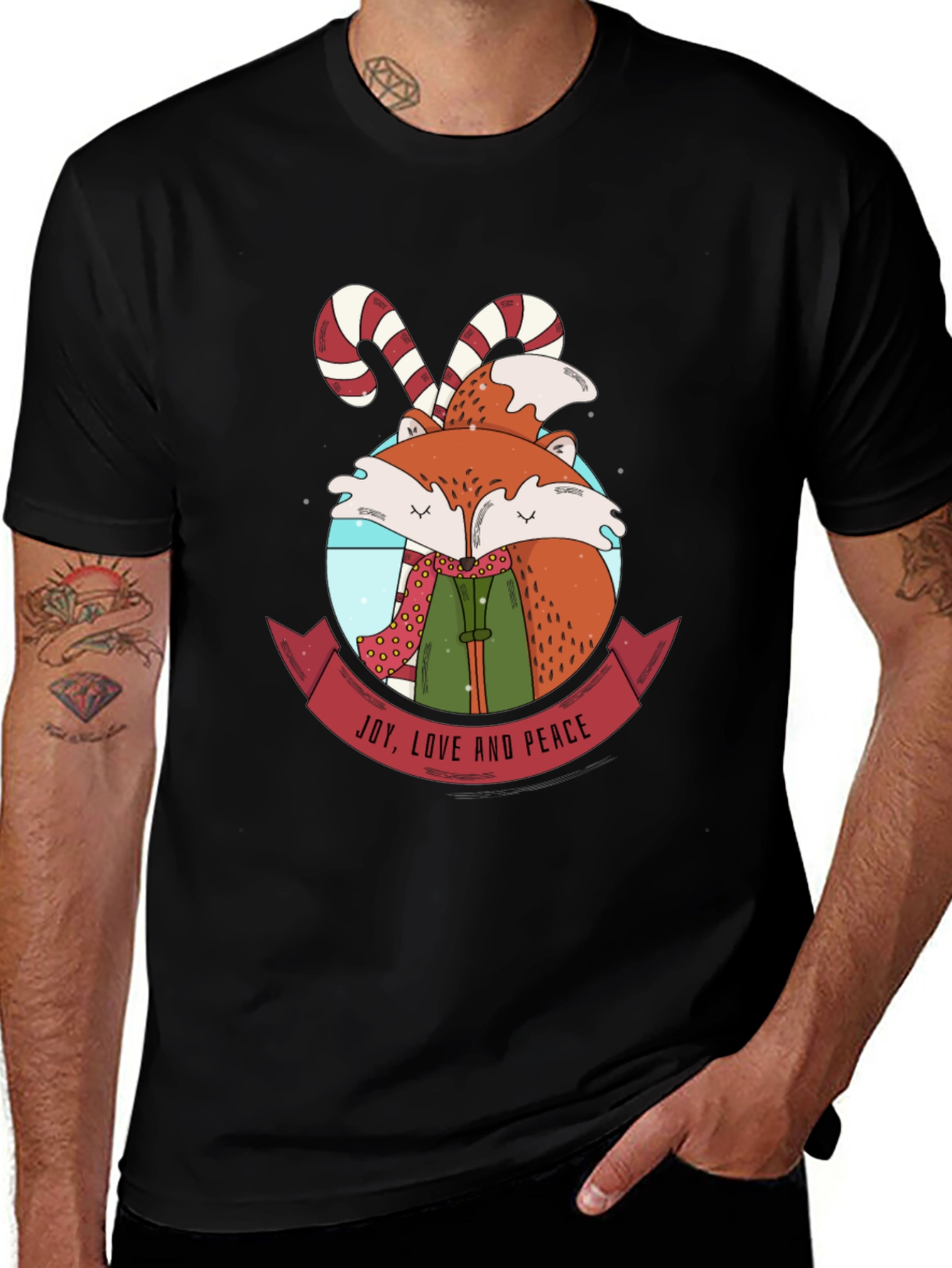 Variant 15 of Fox Joy Love Peace Graphic T-Shirt