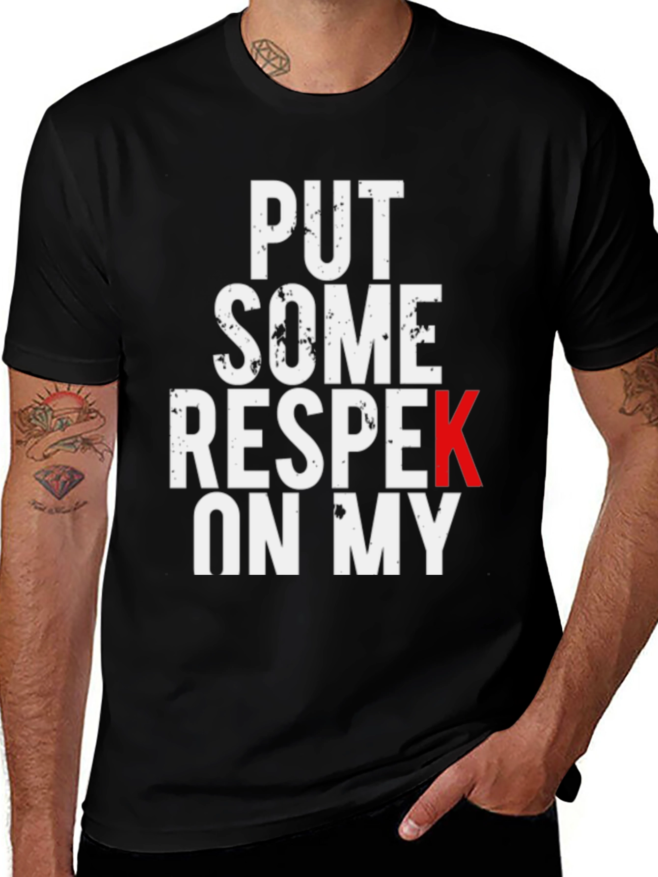 Variant 19 of Put Some Respek On My Black Graphic Tee
