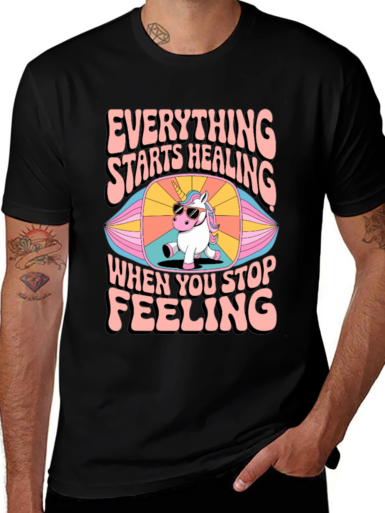 Everything Starts Healing Unicorn Graphic Tee