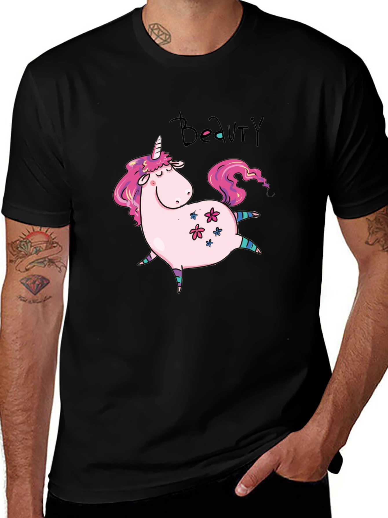 Variant 15 of Unicorn Beauty Black T-Shirt