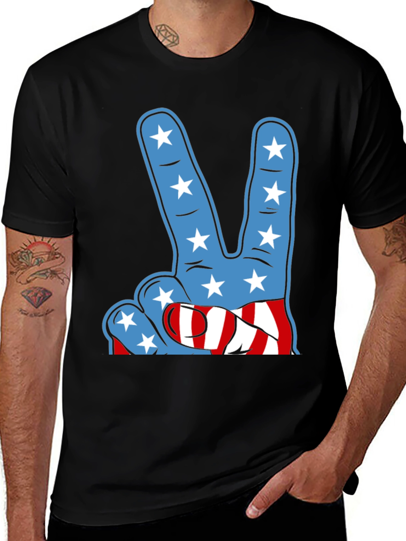 Variant 25 of Peace Sign USA Flag T-Shirt